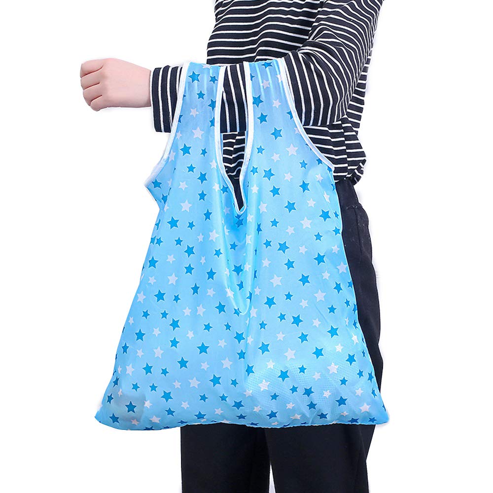Kaxich Foldable Reusable Grocery Shopping Tote Bags, 6 Pack Eco-Friendly Travel Recycle Shopping Bags Folding To Fits In Pocket,