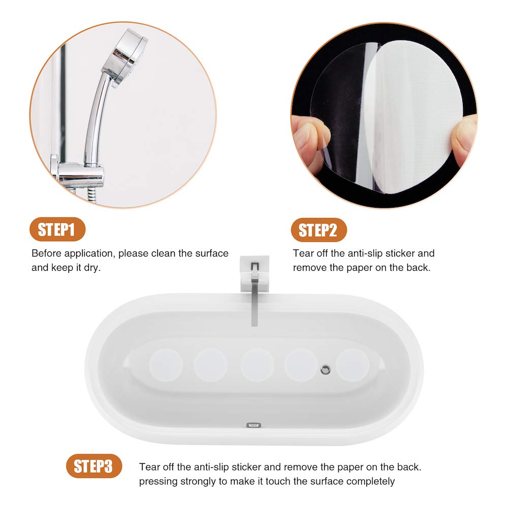 Secopad 36Pcs Bathtub Stickers Non-Slip, Safety Shower Treads Adhesive Appliques With Premium Scraper (White)