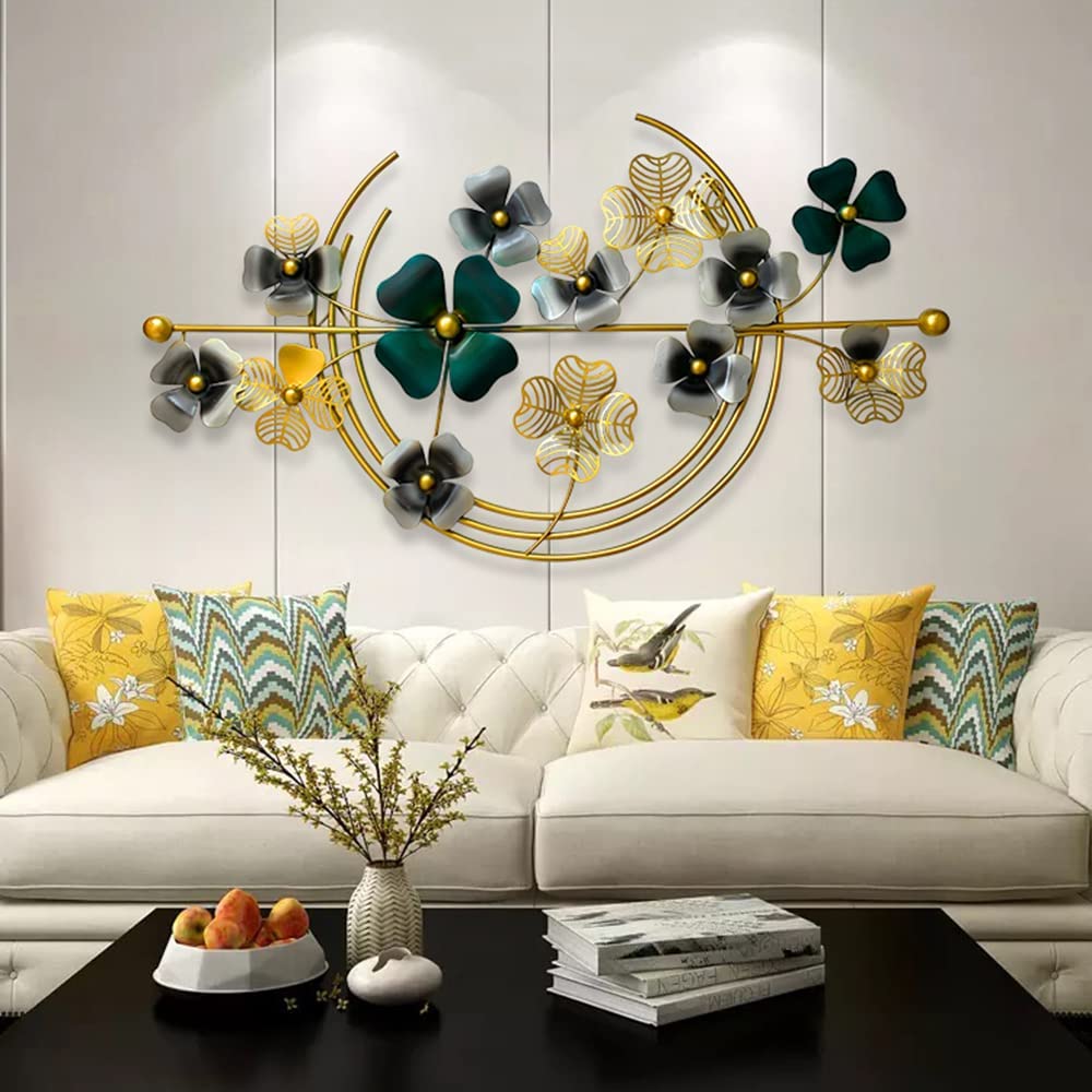 Zove Metal Flower Wall Art Iron Wall Hanging Home Decoration Perfect For Living Room/Hotel/Restaurant/Bedroom/Drawing Room (Colo