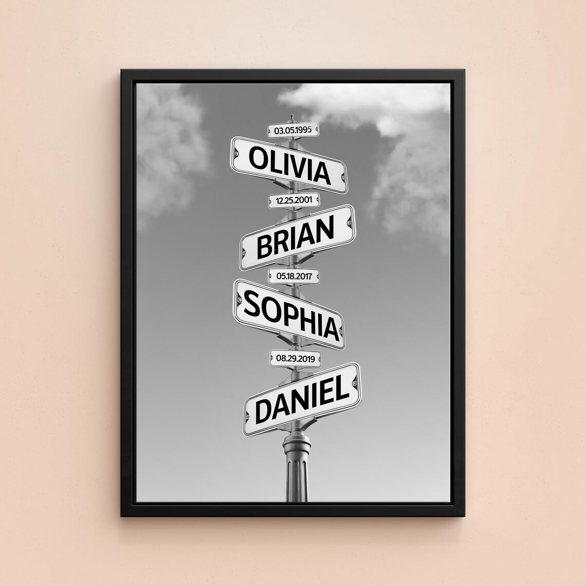 Viragil Personalized Child'S Name Vintage Street Sign Canvas Poster, Street Sign Multi-Names Poster Canvas, Street Signs Customi