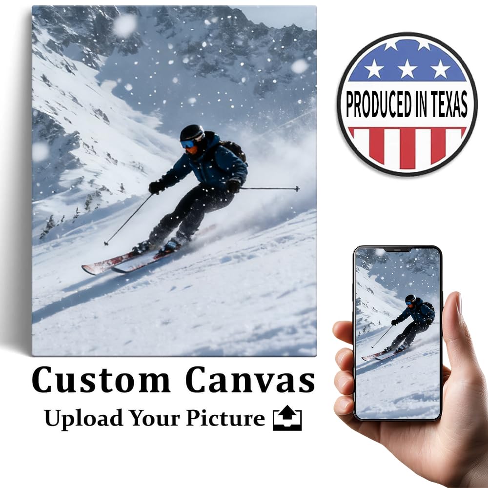 P&L ART. Personalized Canvas Print 12x16 Texas Made Upload Your Photo Ready to Hang Custom Wall Art Ships Next Day Home D  cor G