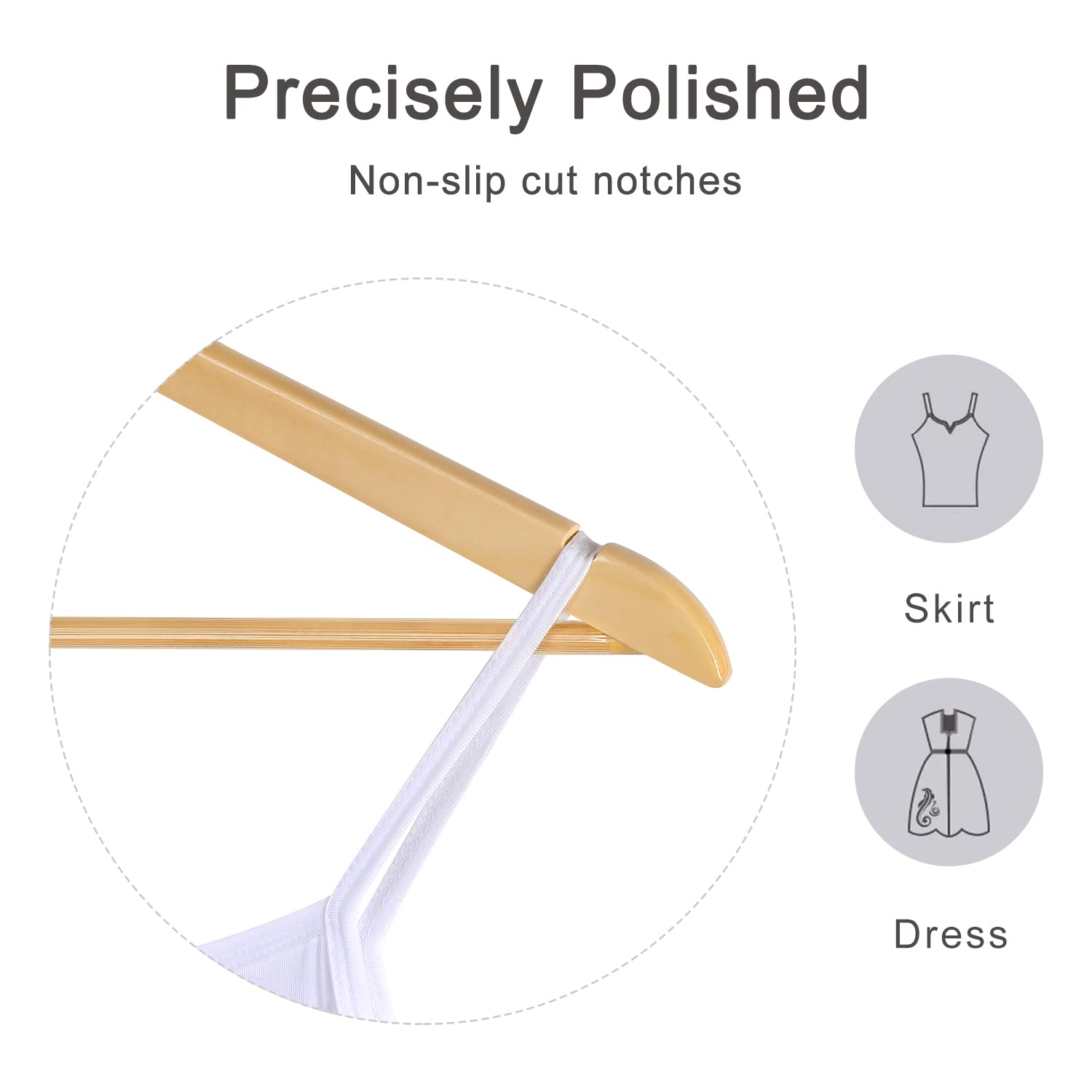 Topia Hanger Wooden Hangers 30 Pack, Natural Wood Clothes Hangers, Durable Coat Hanger With 360-Degree Rotatable Hook, Non-Slip