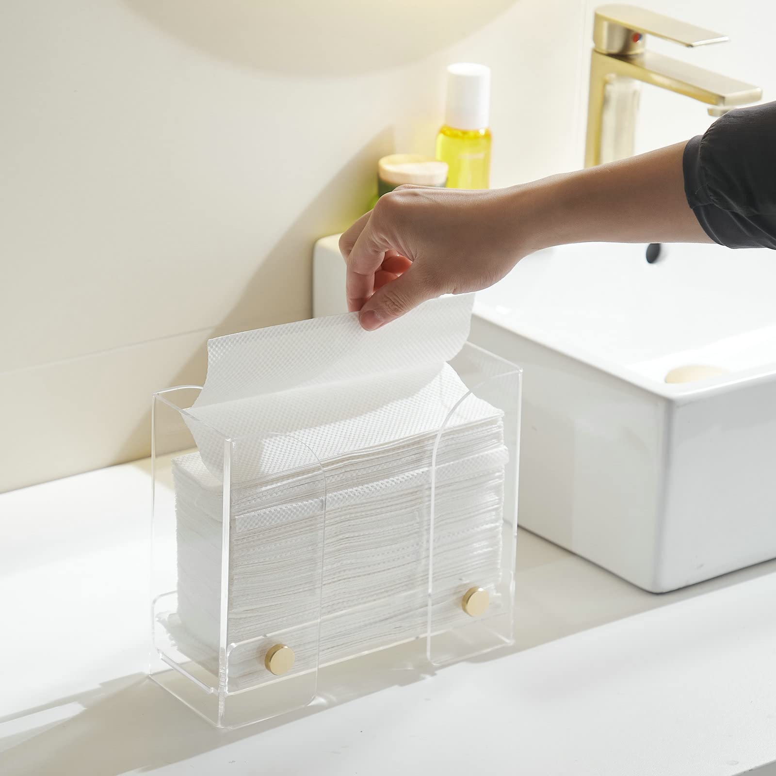 Paper Towel Dispenser Countertop Acrylic: Clear Paper Towel Holder Napkin Holder - Folded Guest Towel Storage - Suitable For Z-F