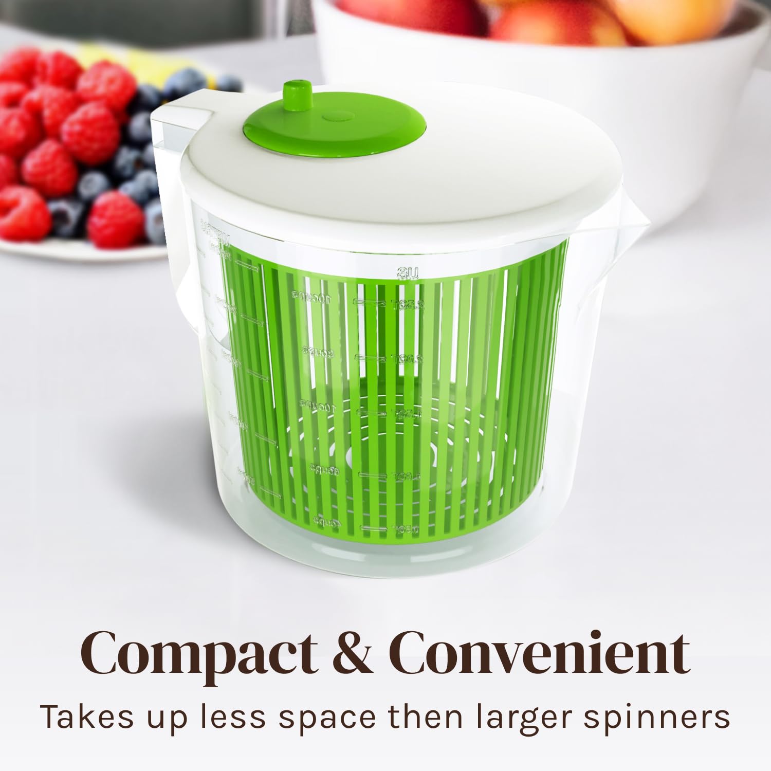 Single Serve Small Salad Spinner - Mini Prep Lettuce Spinner And Dryer With Measuring Cup - Collander With Fruit And Vegetable W