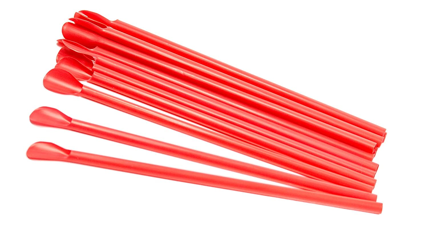 Concession Essentials 10'' Unwrapped Red Spoon Straws - Box Of 300Ct (Ce-Spoon Red 10-Un-300)