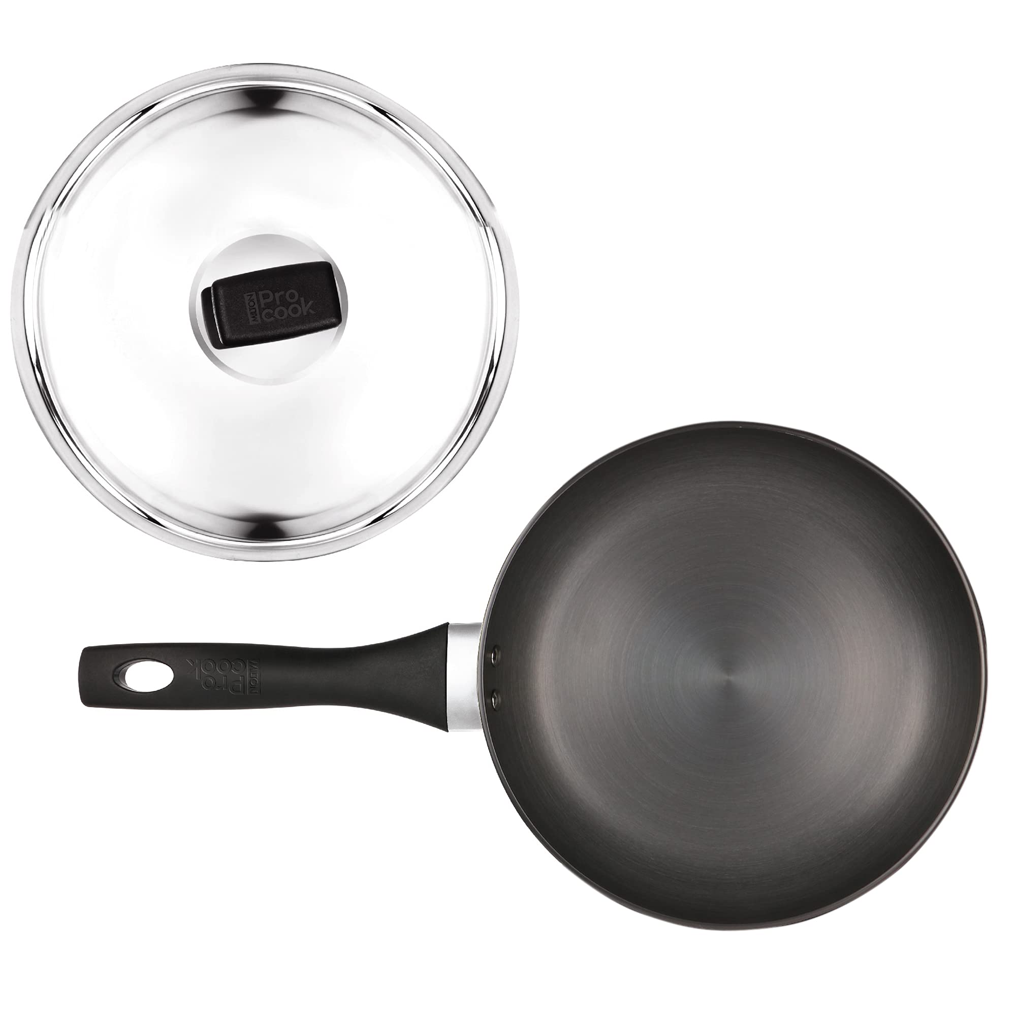 Milton Pro Cook Induction Cookware & Gas Stove Friendly Hard Anodized NonStick Fry Pan 26 Cm/2.2 Litre | Stainless Steel Lid Fr
