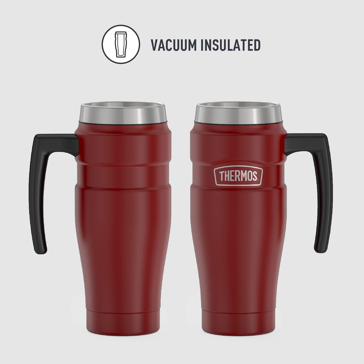 Thermos Stainless King Vacuum-Insulated Travel Mug, 16 Ounce, Rustic Red