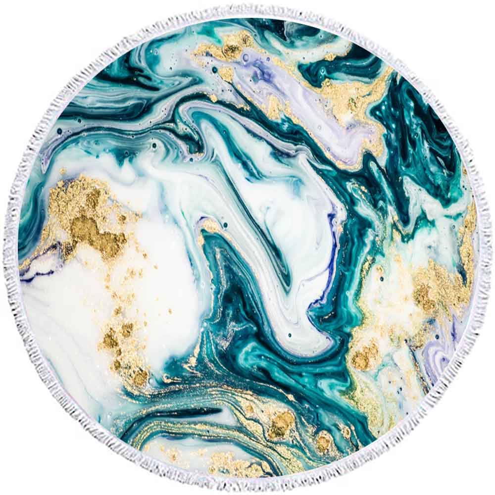 Fullentiart Beach Round Towel,Quick Dry Beach Towel Fluid Art Natural Luxury Magic Effect Kids Beach Towels Beach Towel For Wome