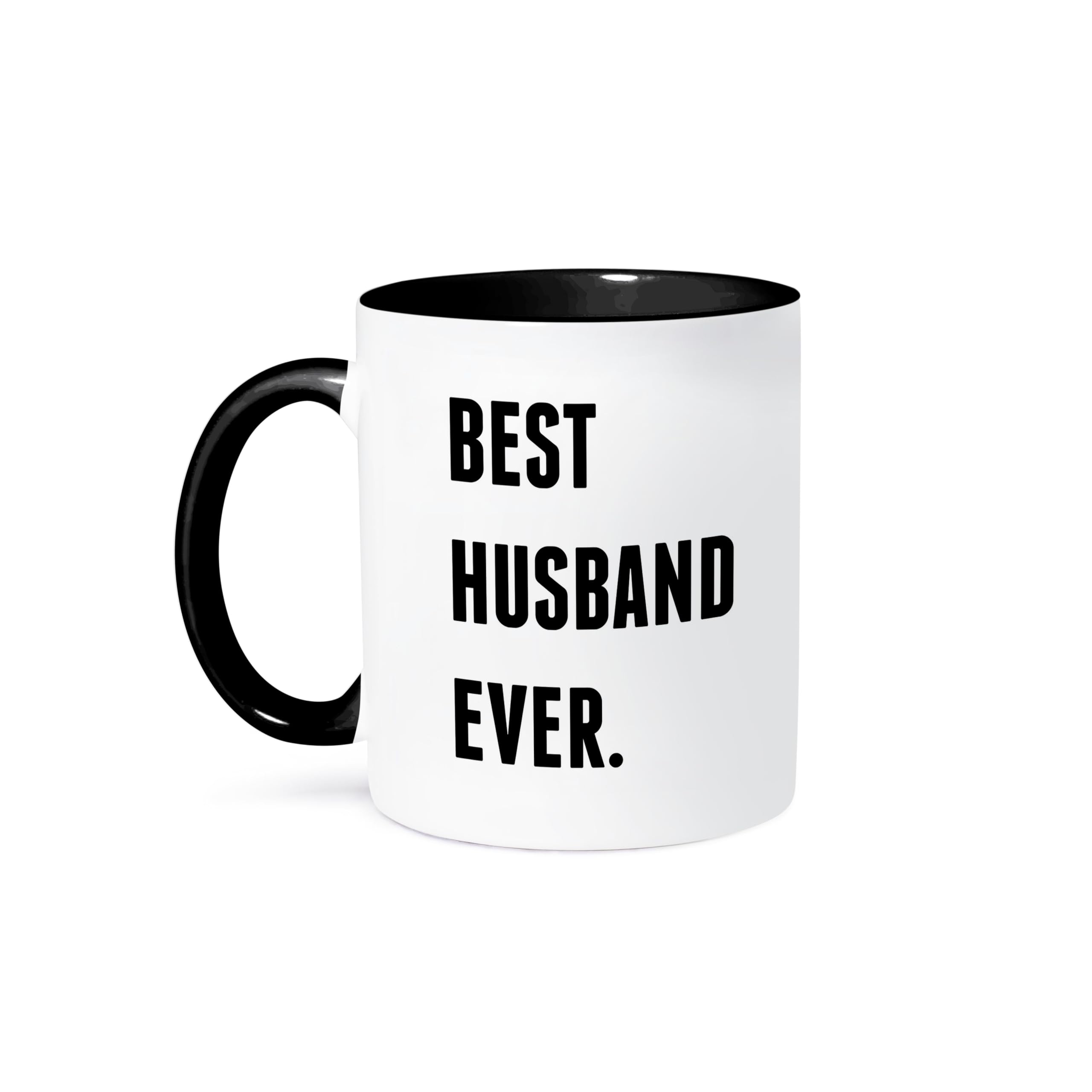 3dRose Best Husband Ever, Lettering Background Two Tone Mug, 1 Count (Pack of 1), Black/White