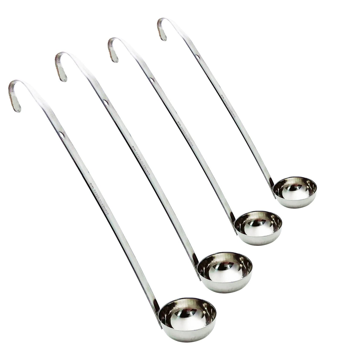 Markeny 4 Pieces Stainless Steel Soup Ladle Metal Handle Ladle With Pouring Rim,1Oz/2Oz/3Oz/5Oz Set Ladles For Cooking Soup Sauc