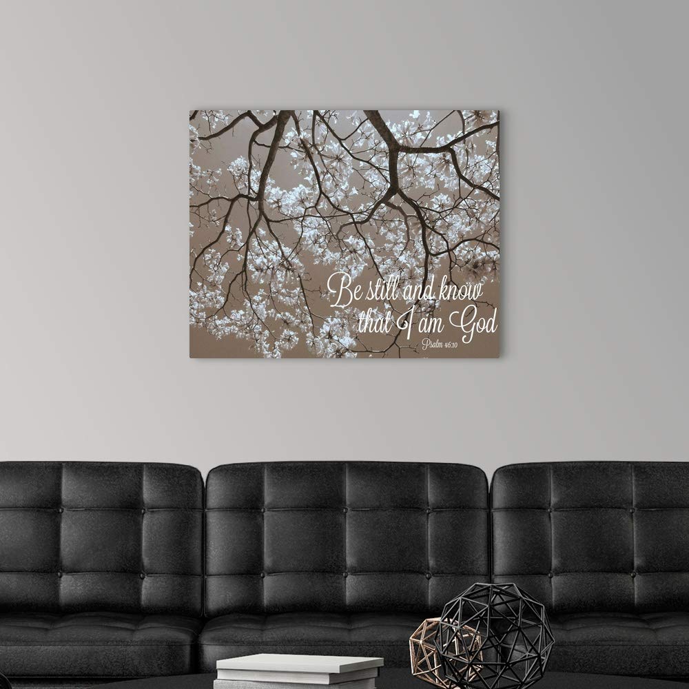 Canvas On Demand Be Still Canvas Wall Art Print By Gail Peck, Contemporary, Home Decor, Quote, Design Artwork, 30''X24''