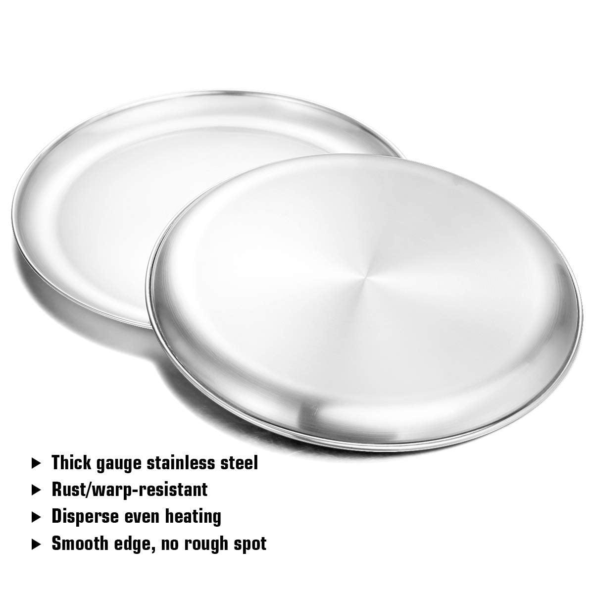 Deedro Pizza Baking Pan Pizza Tray 12 Inch Stainless Steel Pizza Pan Round Pizza Baking Sheet Oven Tray Pizza Crisper Pan, Healt