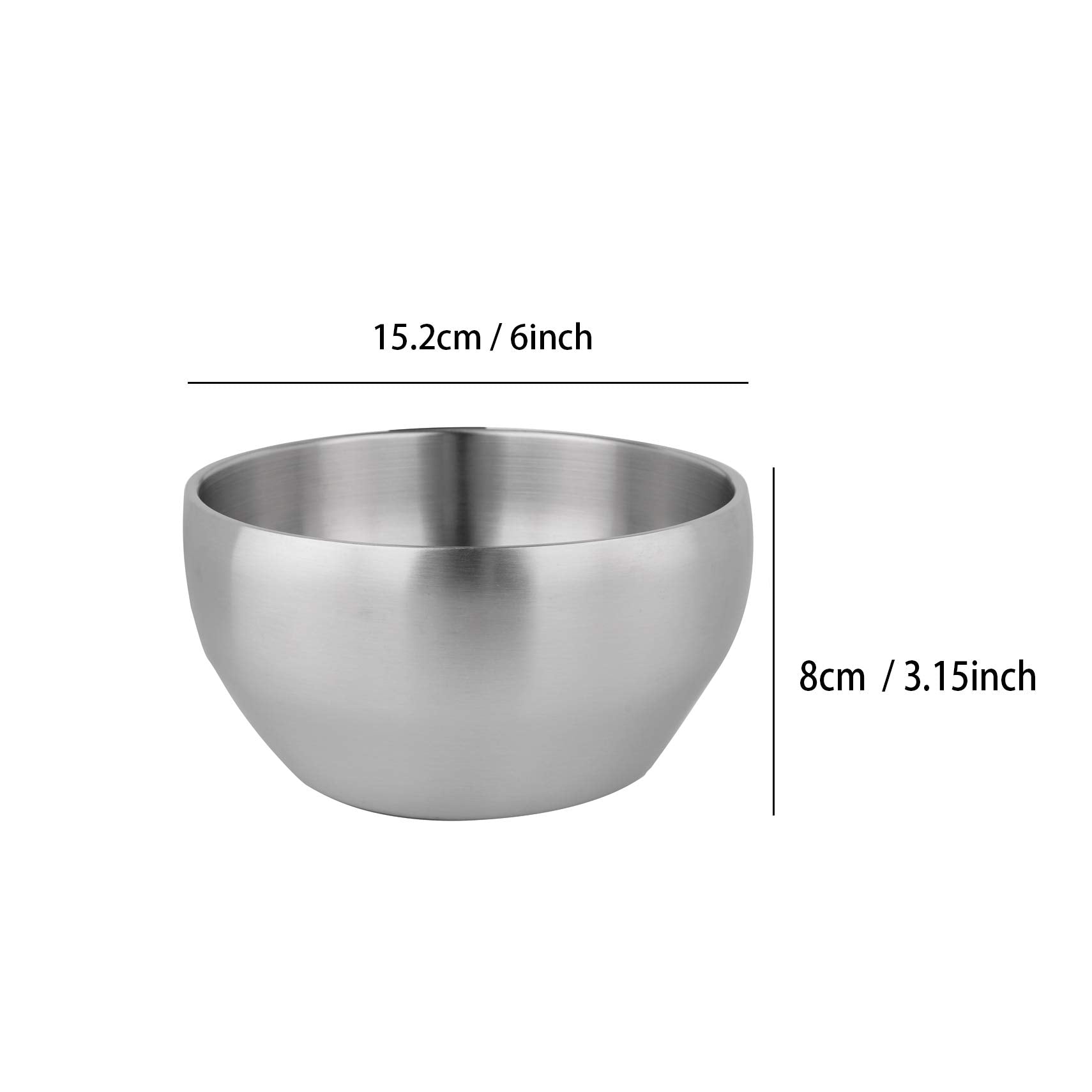 Imeea Ice Cream Bowl Insulated Bowl 28Oz Double Wall Soup Bowl Sus304 Stainless Steel Cereal Bowl, Set Of 2
