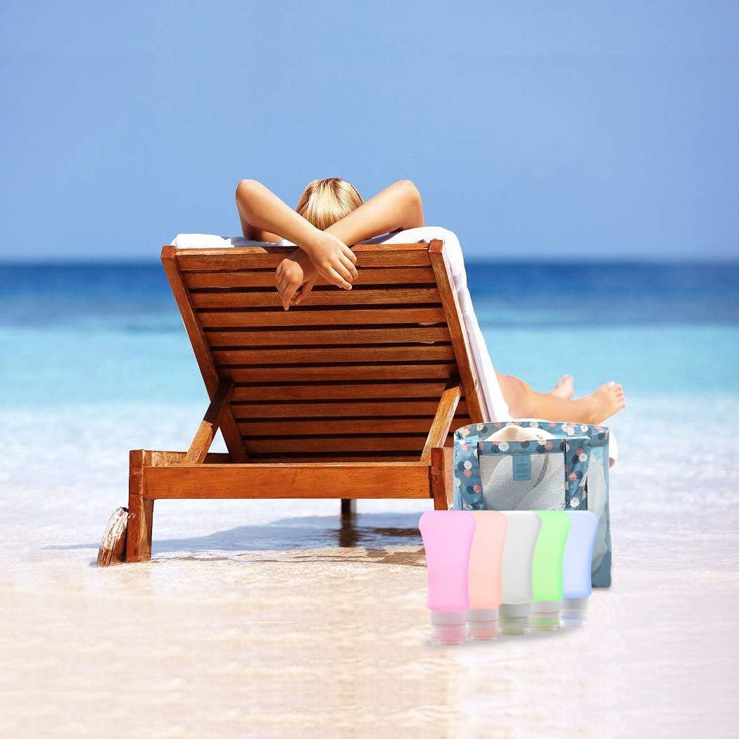 Aoutacc 5 Pack Tsa Approved Travel Bottles Sets, 3 Ounce Leakproof Silicone Travel Containers Liquid Portable Leakproof Travel S