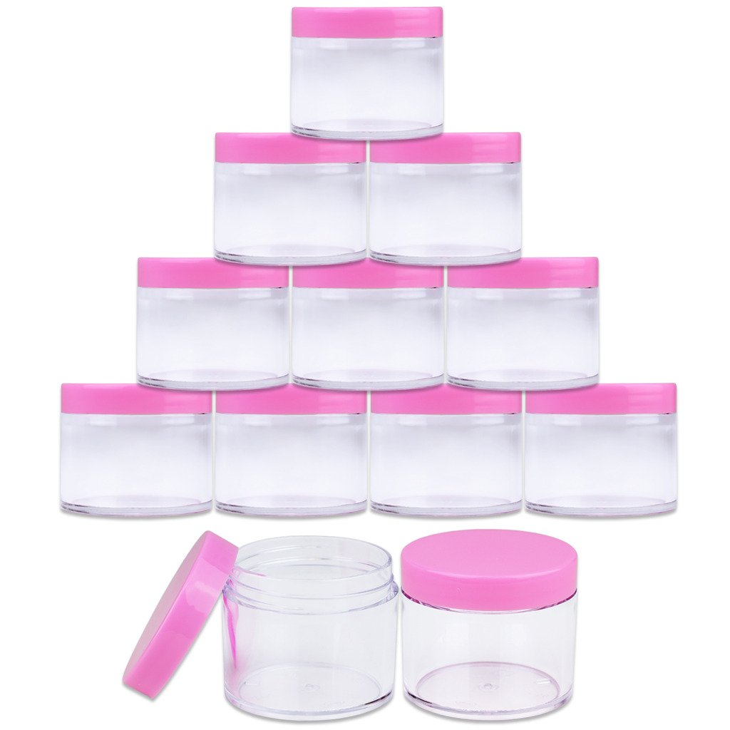 Beauticom 12 Pieces 60 Grams/60 Ml (2 Oz) Leak Proof Round Acrylic Container Jars With Screw Cap Lids For Beauty Cosmetic Jewelr