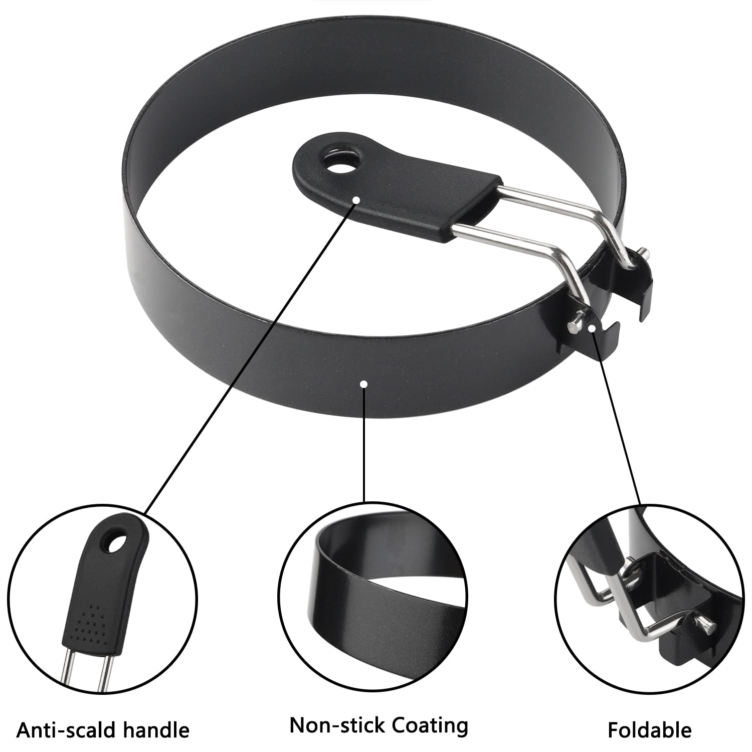 Egg Rings 8 Packs Stainless Steel Pancake Molds And Egg Ring Set Nonstick Round Egg And Omelet Molds For Frying Eggs And Muffins