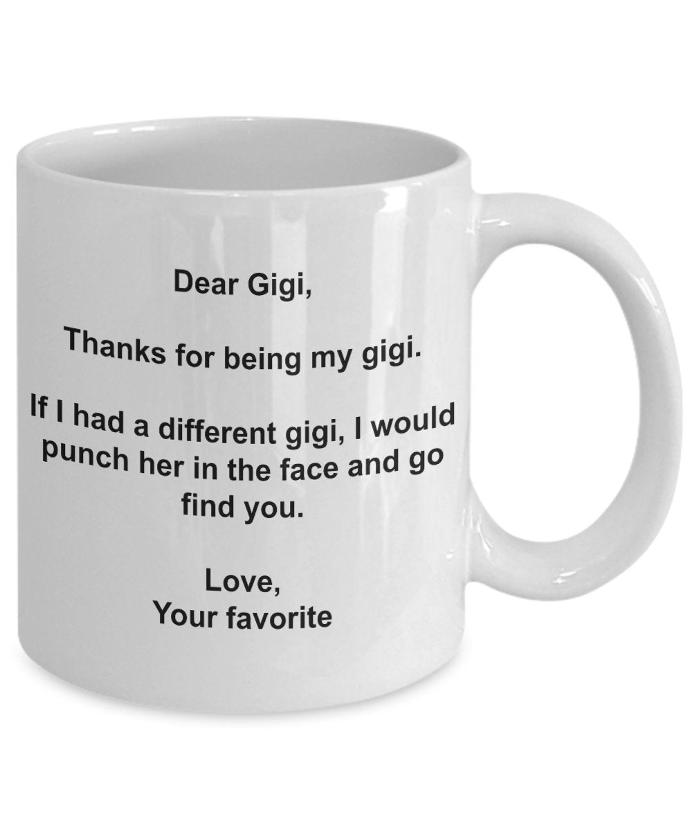 SpreadPassion - Dear Gigi Coffee Mug - Ceramic Hot Cocoa Coffee Mug - Best Gift Idea on Christmas, Anniversary, and Birthday - N