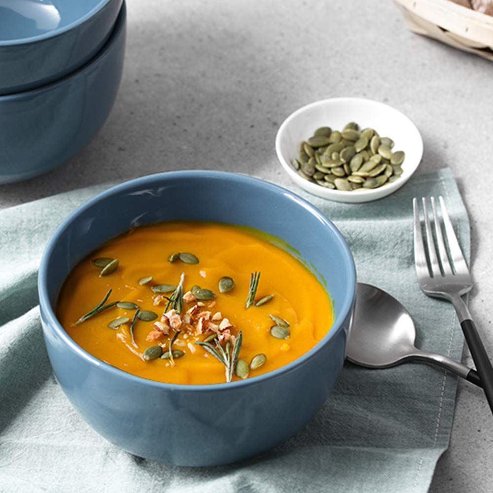 Dowan 5.8  Deep Soup Bowls & Cereal Bowls - 30 Ounces Large Bowls Set Of 4 For Kitchen - Ceramic Bowls For Cereal, Soup, Oatme