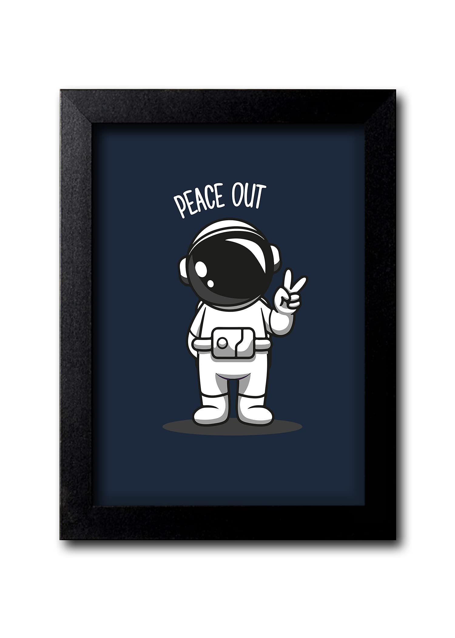 Blue Nexus Bnwpm131 Peace Out Minimalistic Science Fiction Wall Poster With Frame (Multicolor, Medium)