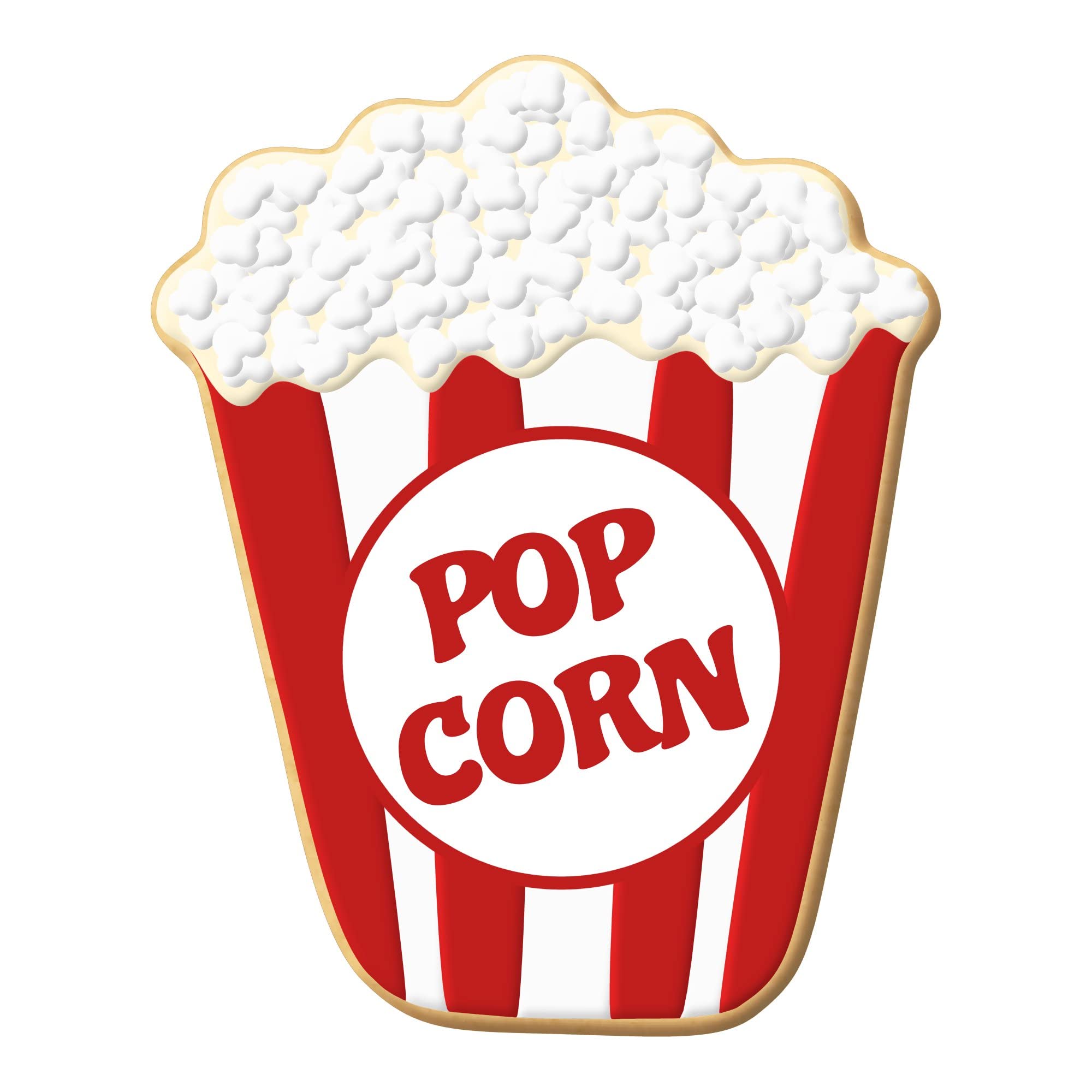 Popcorn Cookie Cutter 3.75 Inch - Made In The Usa - Foose Cookie Cutters Tin Plated Steel Popcorn Cookie Mold