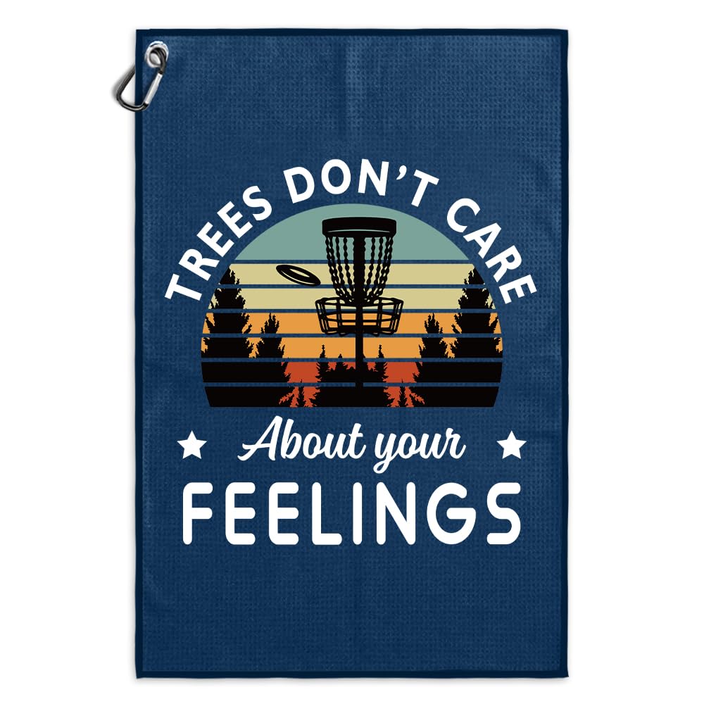 Msticey Tree Don t Care About Your Feelings Printed Microfiber Disc Golf Towel, Disc Golf Gifts for DiscGolf Lover Dad, Disc-Go