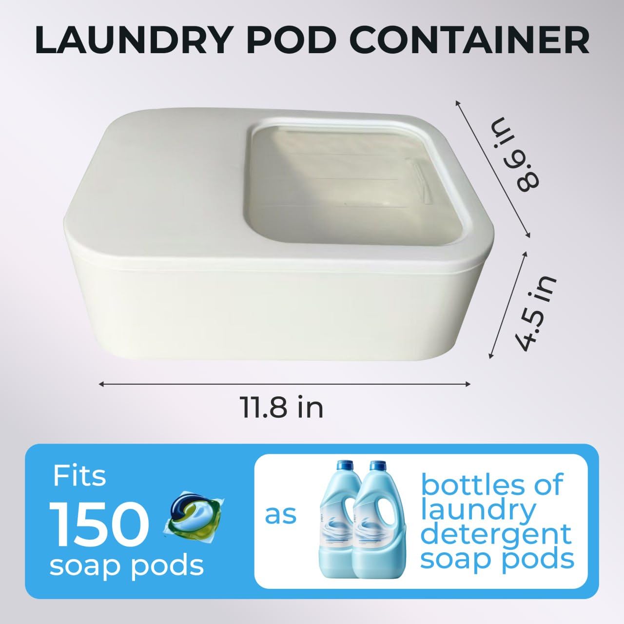 Skywin Laundry Pod Container With Slide Lid - Small Laundry Pod Storage Container For Laundry Room Container Organization Great