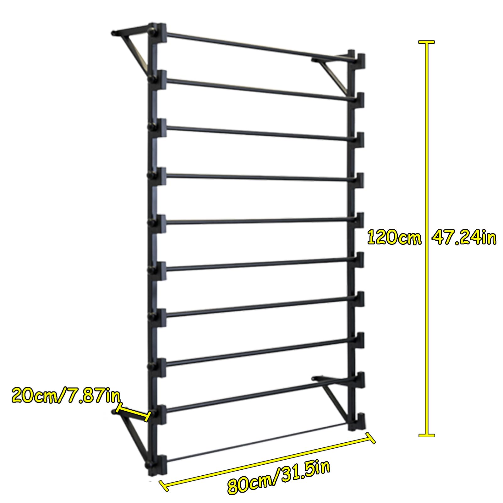 Fwtxzter Wall Mounted Display Rack, 10-Layer Wall Wrapping Paper Ribbon Organizer For Flower Shop, Tie Scarf Rack Belt Towel Hol