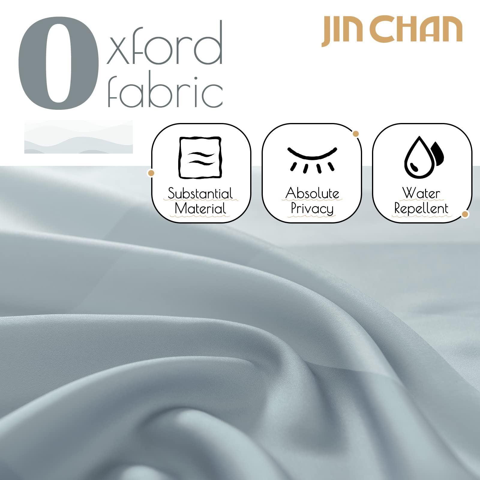 Jinchan Ombre Grey Shower Curtain Fabric Shower Curtain Coastal Beach Ocean Wave Bathroom Shower Curtain Gray Gradual Color Desi