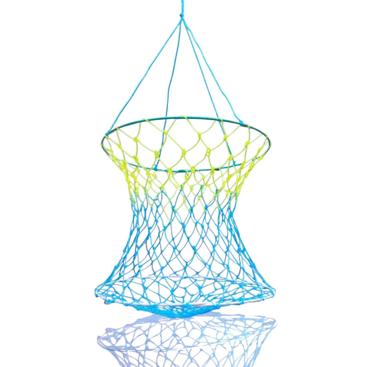 Orgo Dream Hanging Storage Net Basket, 30 Cm Round Nylon Rope Mesh, Multipurpose Fruits And Vegetables Organiser  1 Piece | Han