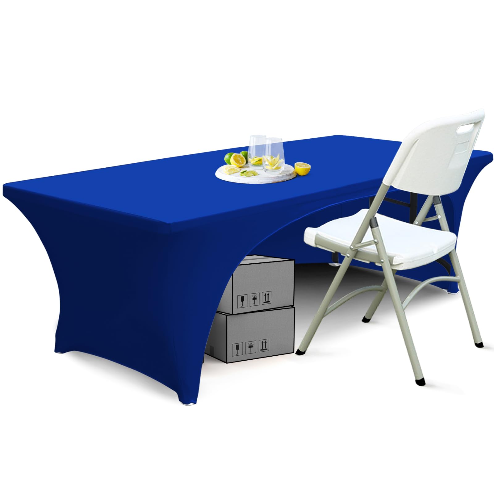 ABCCANOPY 6 ft Spandex Table Cover Open Back Fitted Tablecloth Stretch Washable Tablecover Table Topper for Rectangle Tables Roy