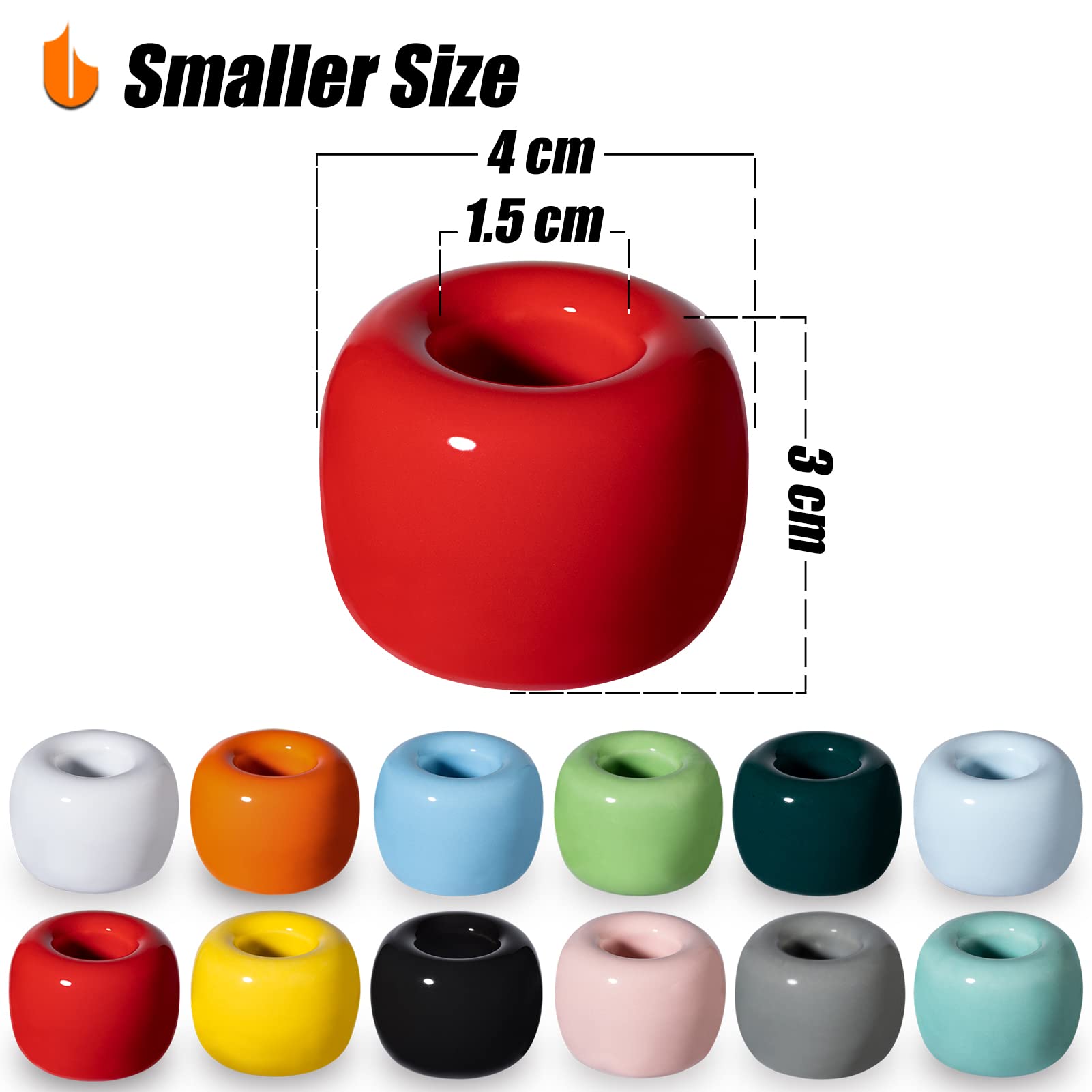 Urbanstrive Sleek Mini Ceramics Toothbrush Holder Stand For Bathroom Vanity Countertops (Red 1-Pack)
