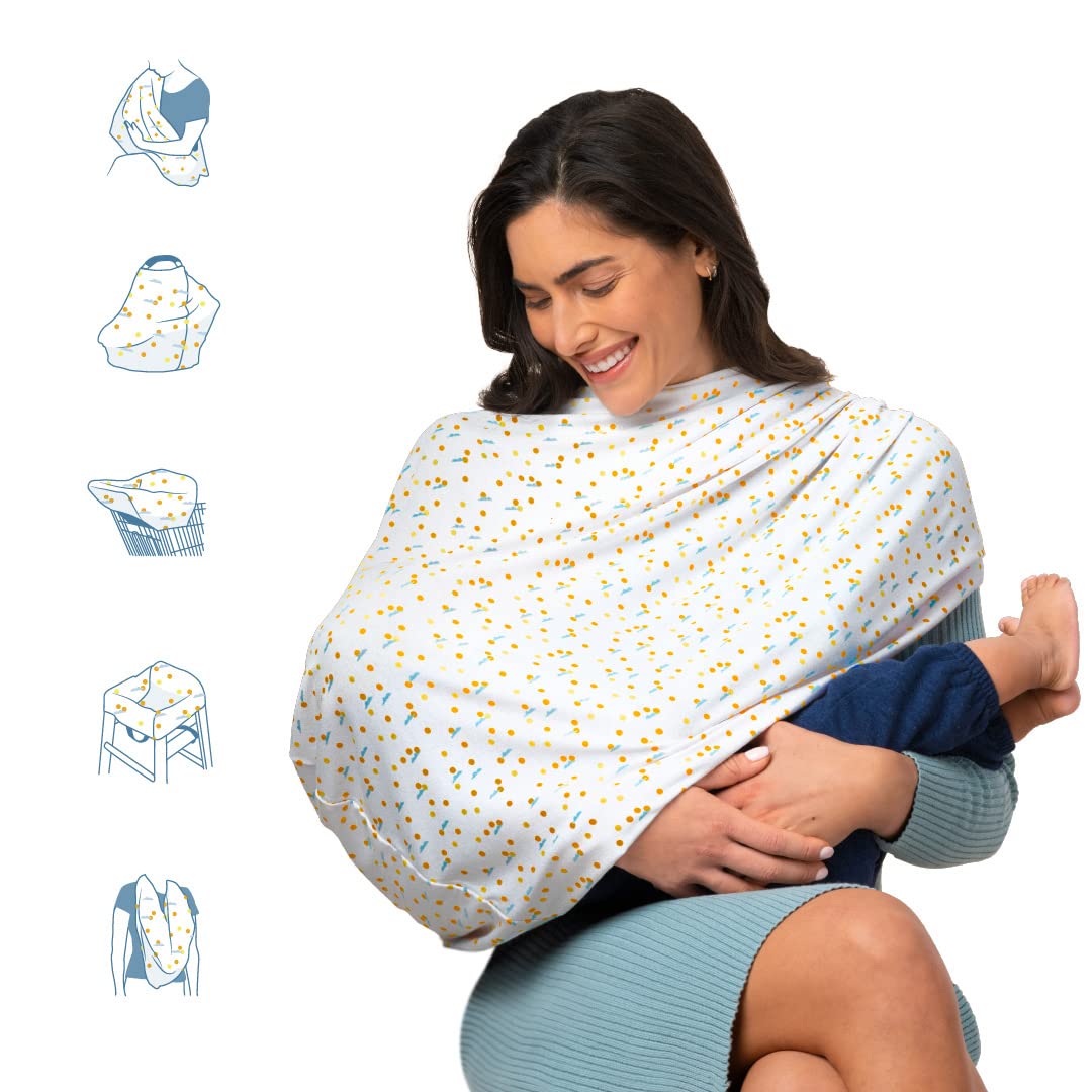 Munchkin Milkmakers 5-In-1 Nursing Cover, Quiet Skies, Grey