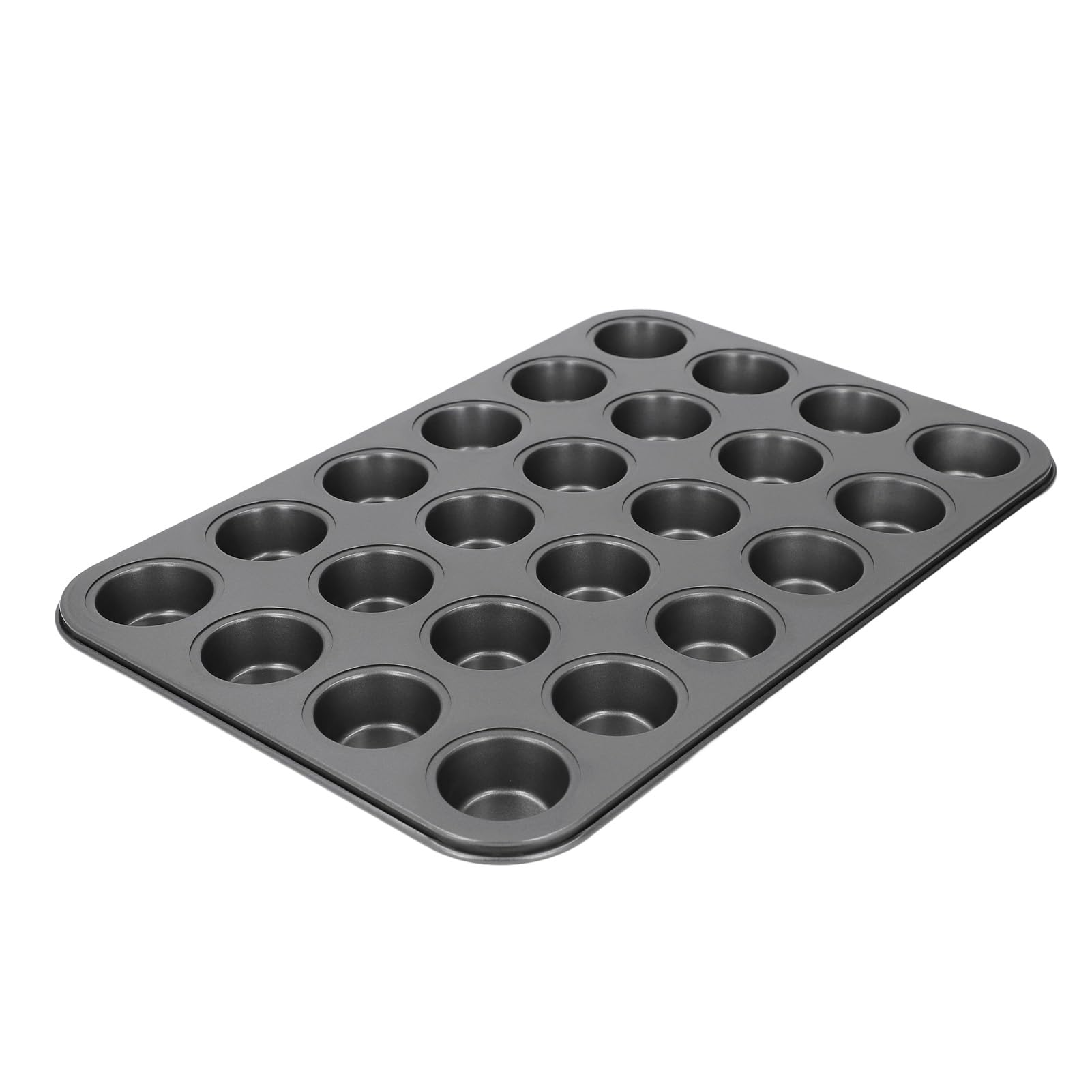 shenruifa 24 Cup Muffin Pan Nonstick Carbon Steel Small Round Pancake Cupcake Baking Tray for Home Kitchen