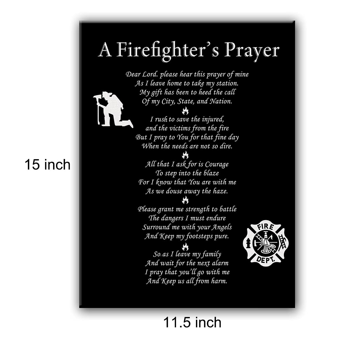 Firefighter Gifts For Women Men, Firefighter'S Prayer Poster Canvas Wall Art Painting Ready To Hang For Home Office Decor Retire