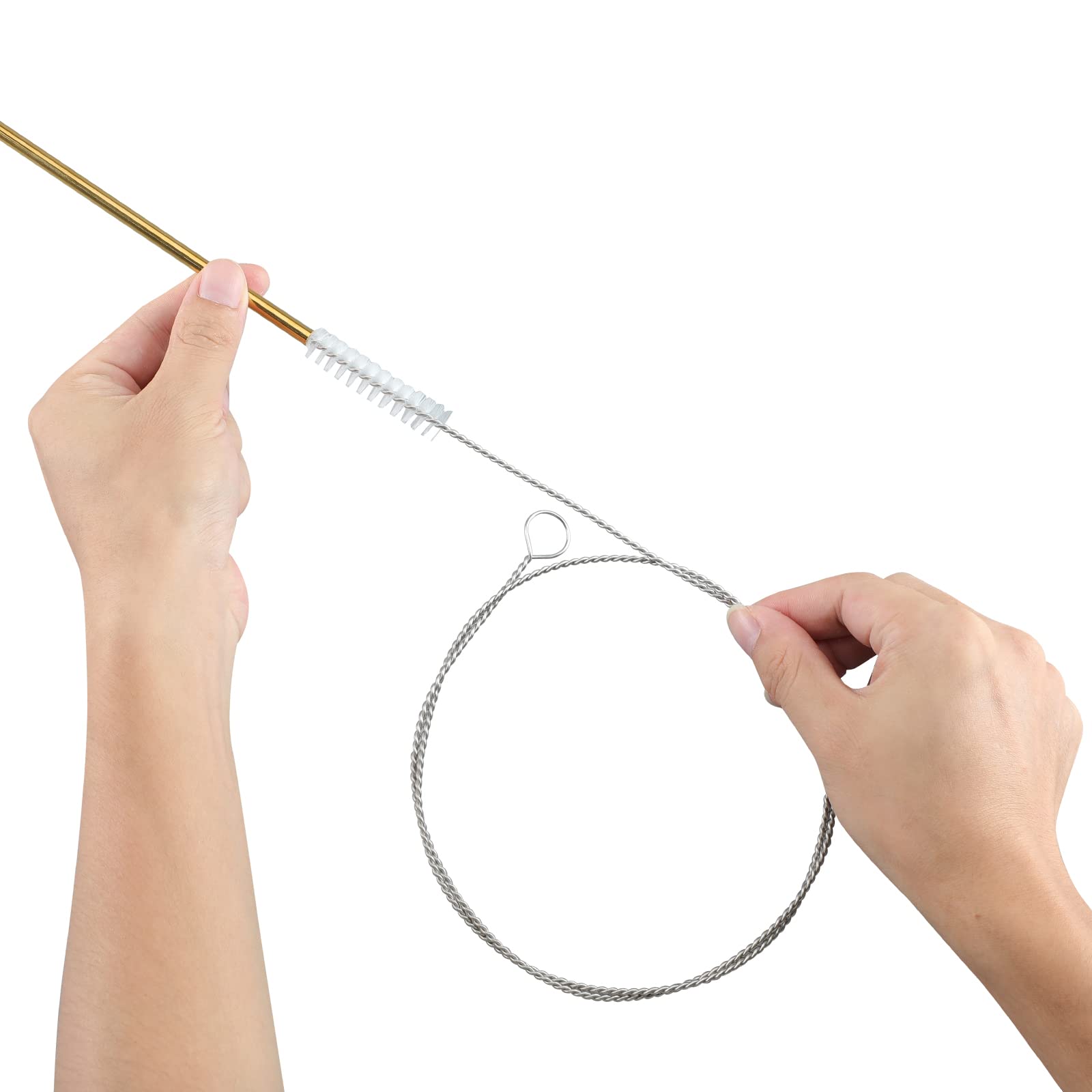 40 Inches Brush Cleaner For Cleaning Straw, Kegerator, Feeding Tube, Siphon Hose, Sunroof Drain, Refrigerator Drain, 4Pcs (White