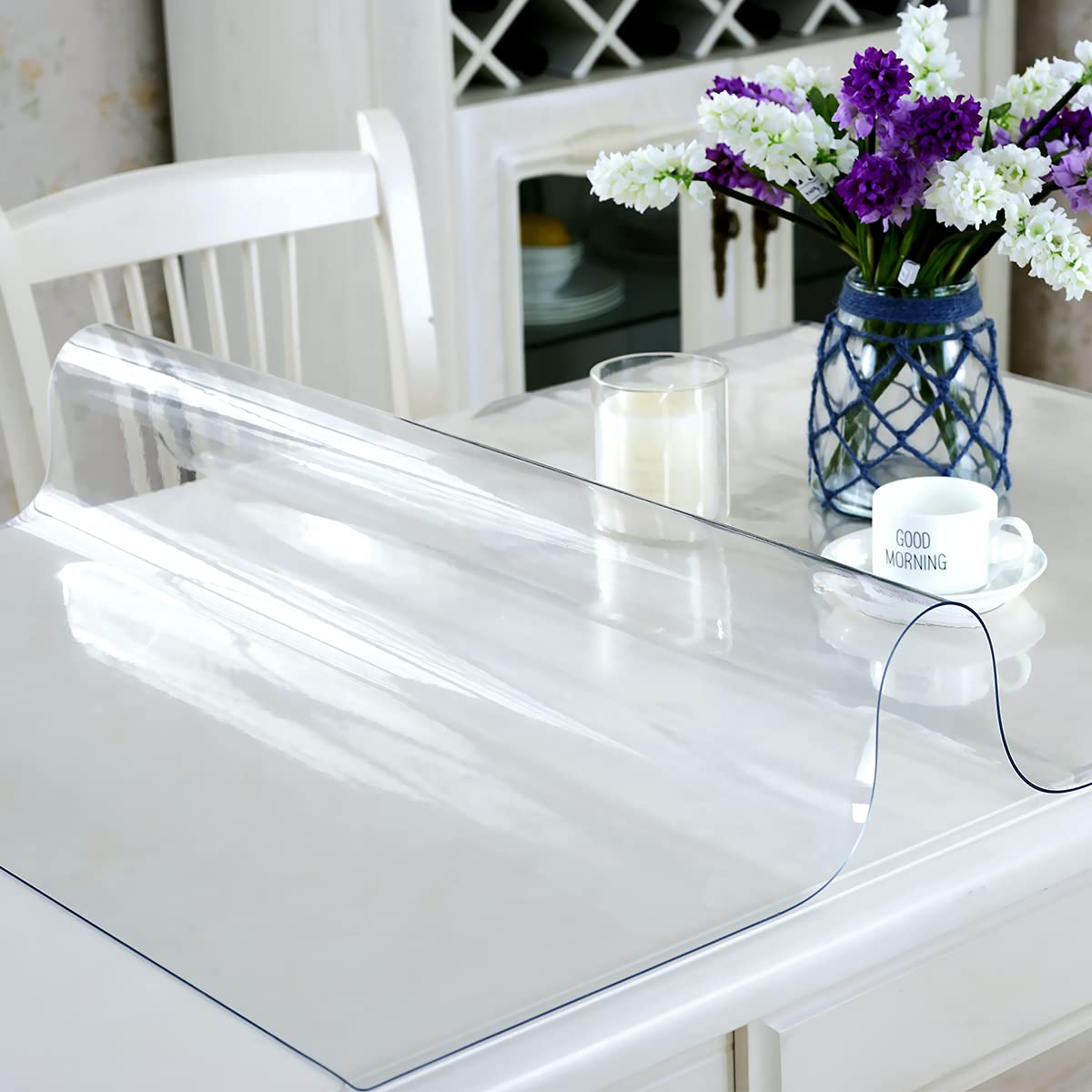 Royhom Clear Table Protector  2mm Thick 34 x 48 Inch  Plastic Table Cover  Table Protector for Dining Room Table  Clear Table Cover Tablecloth Protector  Plastic Table Cloth for Kitchen Wooden Table