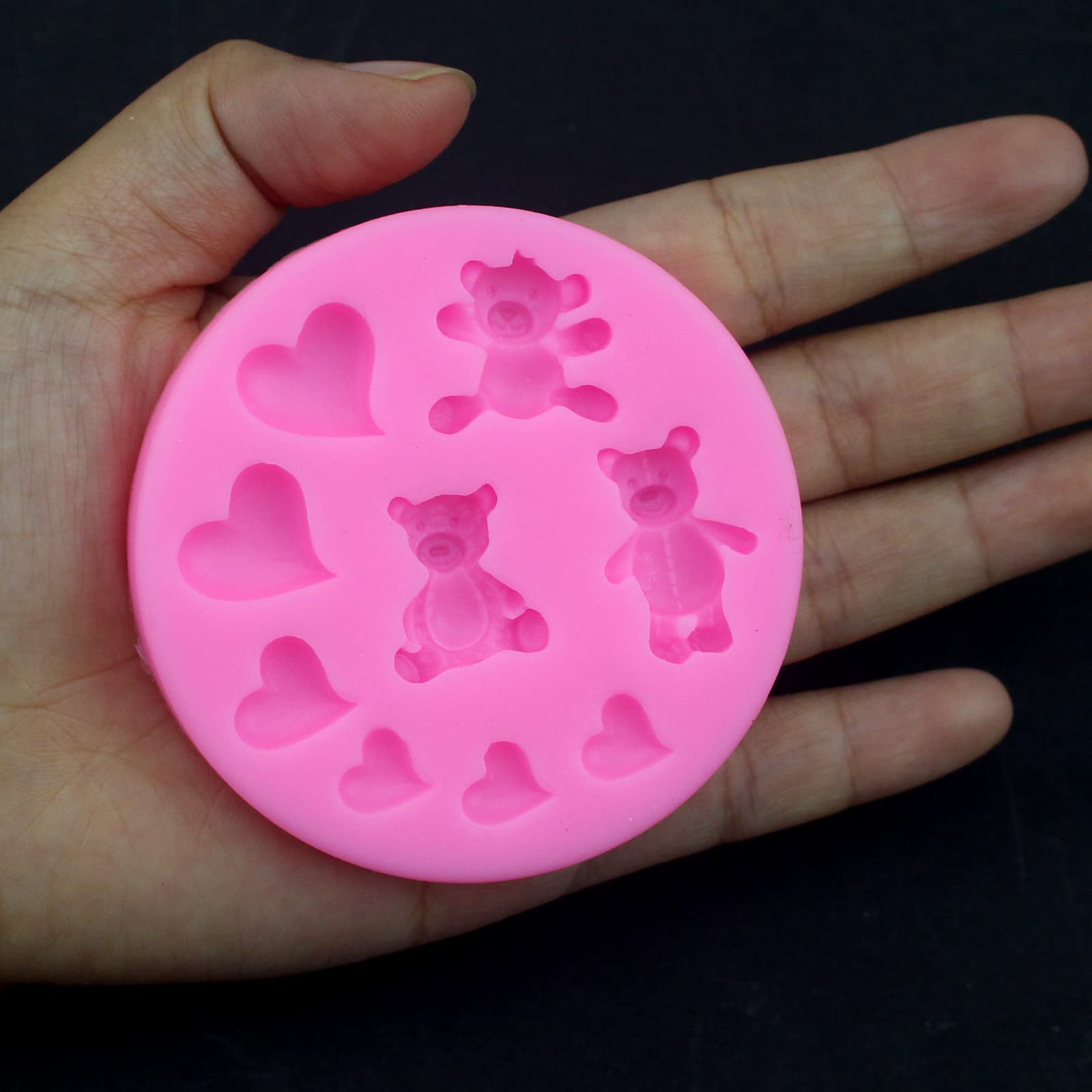 3 Pieces Bear Silicone Mold Valentines Day Fondant Mold Cute Bear Chocolate Fondant Mold For Chocolate Candy Gum Paste Crafting