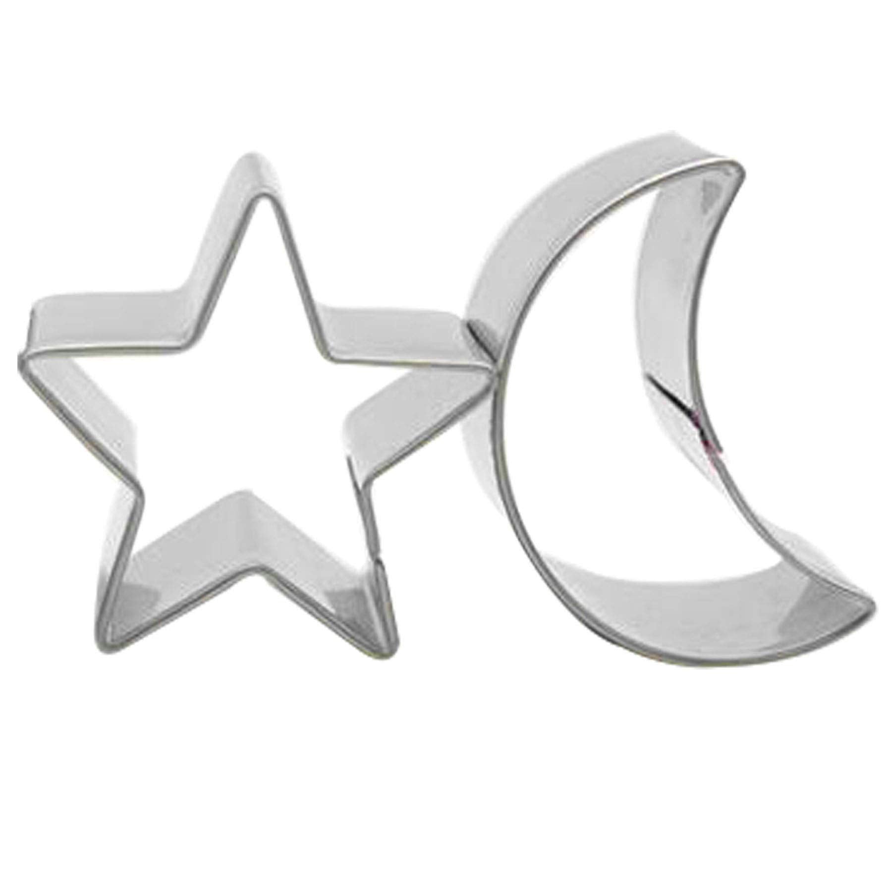 Wotoy Stars And Moon Biscuit Cake Night Sky Theme Cutting Mold - Stainless Steel