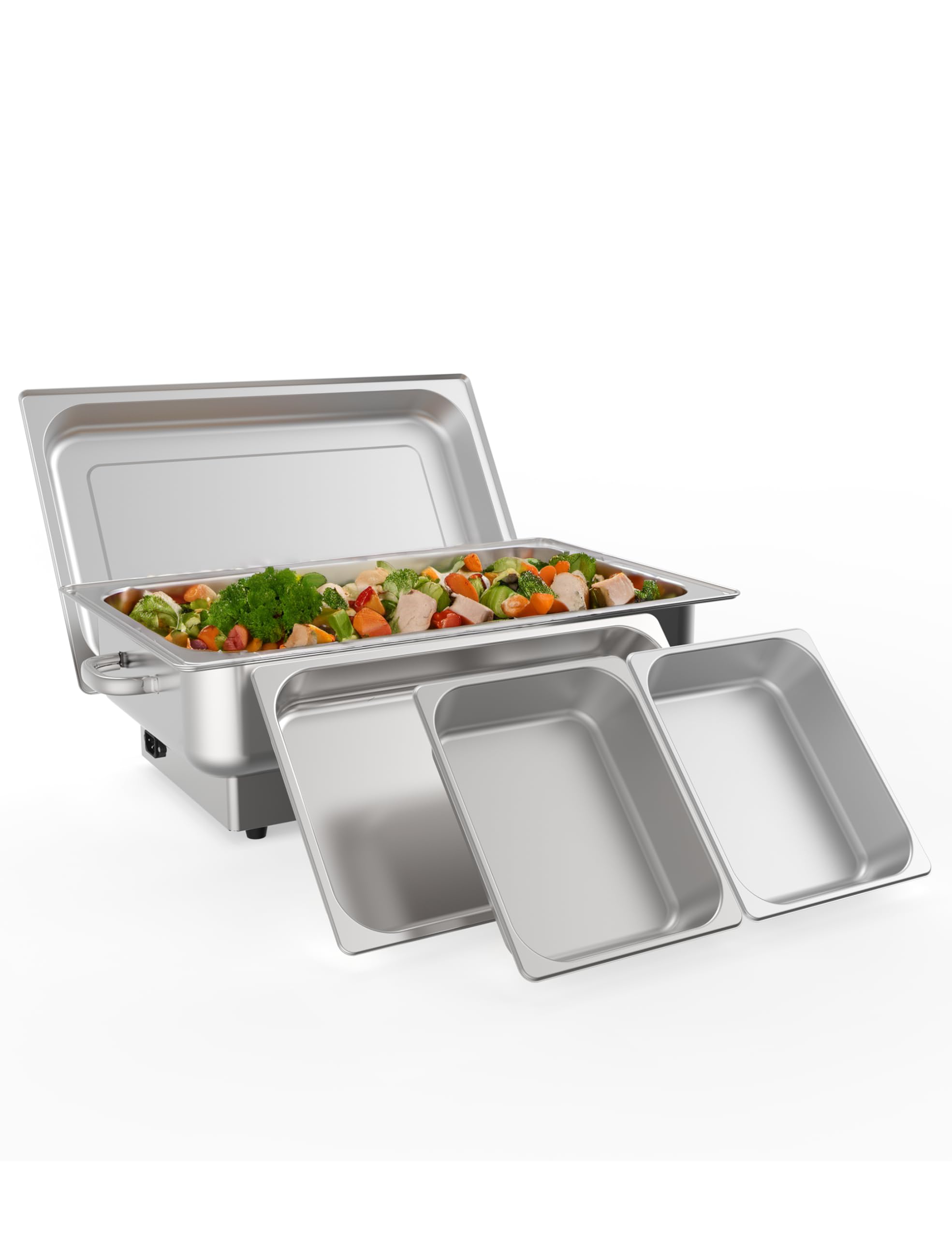 Electric Chafing Dish Buffet Set, 9 QT Buffet Servers and Warmers Stainless Steel, Commercial Food Warmer with 1 Full-Size Pan &