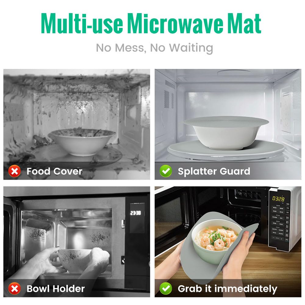 Foghut Multi-Use Microwave Mat, 3 Pack Trivets, Hot Pad, Pot Holders, Place Mat, Utensils Rest, Silicone Cover Pad For Kitchen C