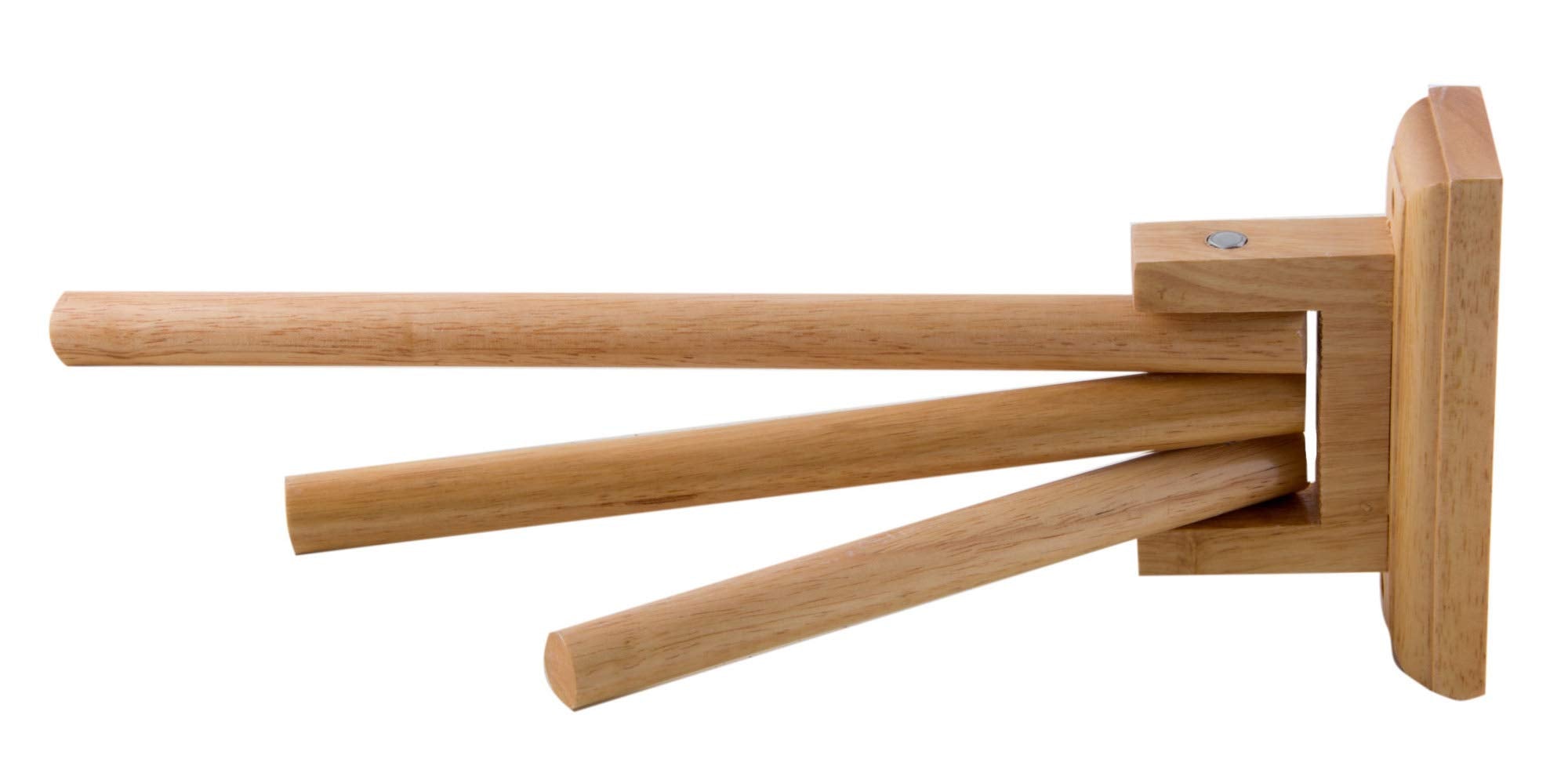 Alfi Brand Ab5506 16'' Triple Rack Wooden Towel Bar Bathroom Accessory, Natural Wood