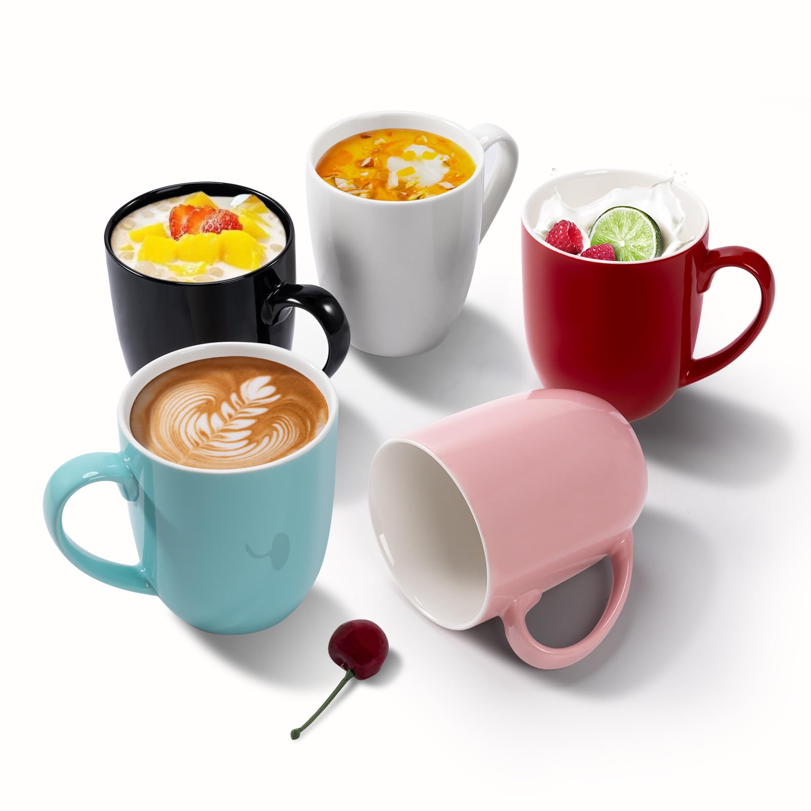 Urbanstrive 16 oz Large Coffee Mugs Set of 4 Ceramic Coffee Mug White Coffee Cups Tea Cups Idea Gift for Women Men House Warming