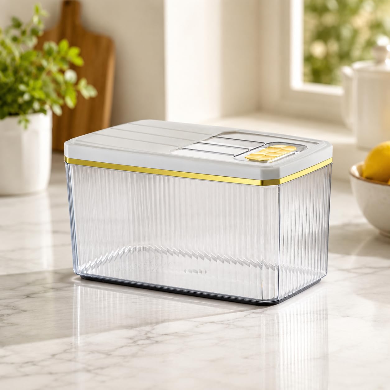Olpad Airtight Rice Storage Container With Lid & Measuring Cup, Large Bpa Free Food Storage Bin For Rice, Grains, Flour & Cereal