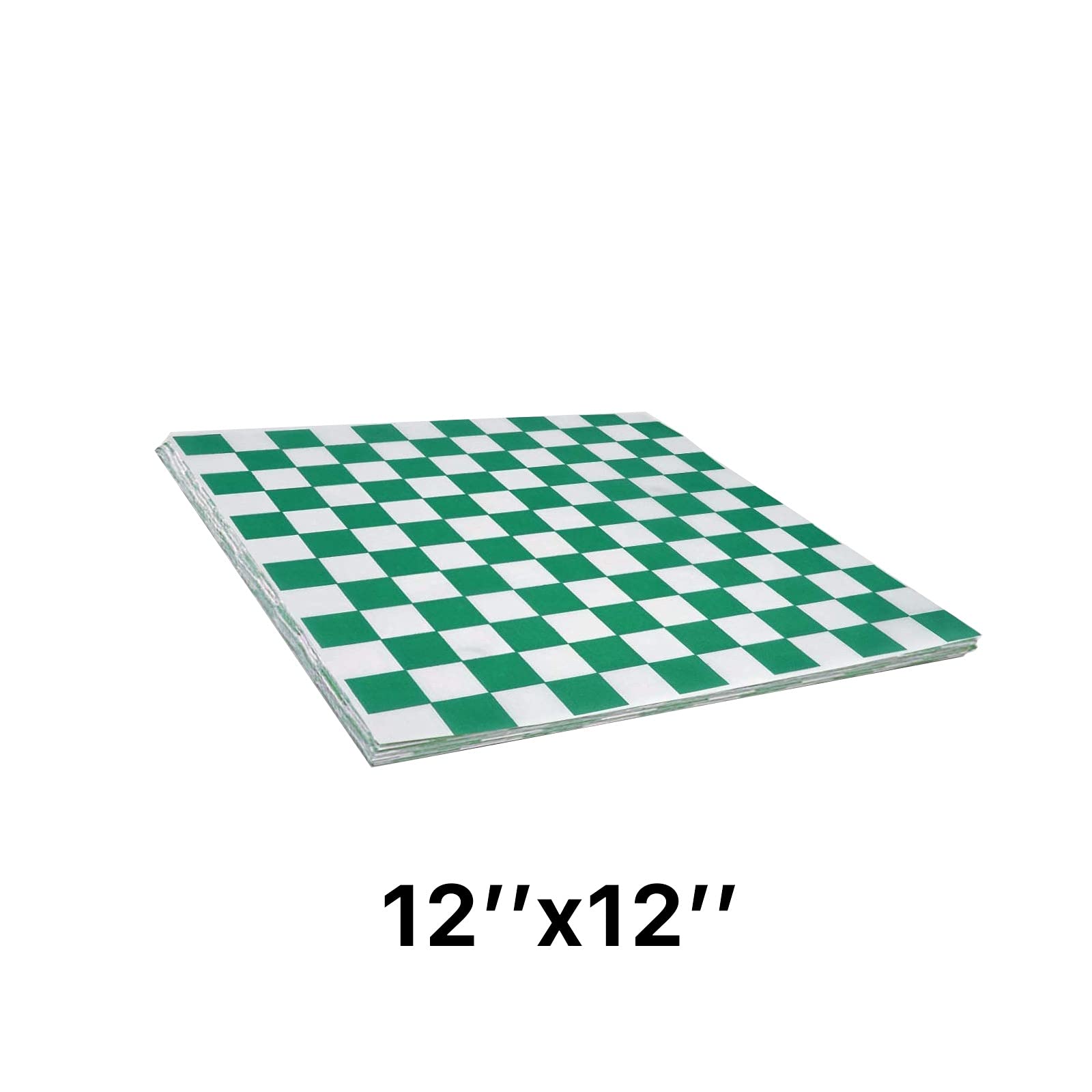 Suiwen 200 Sheets Green And White Checkered Food Wrapping Paper, Dry Waxed Deli Paper, Paper Liners For Plastic Food Basket, Bre