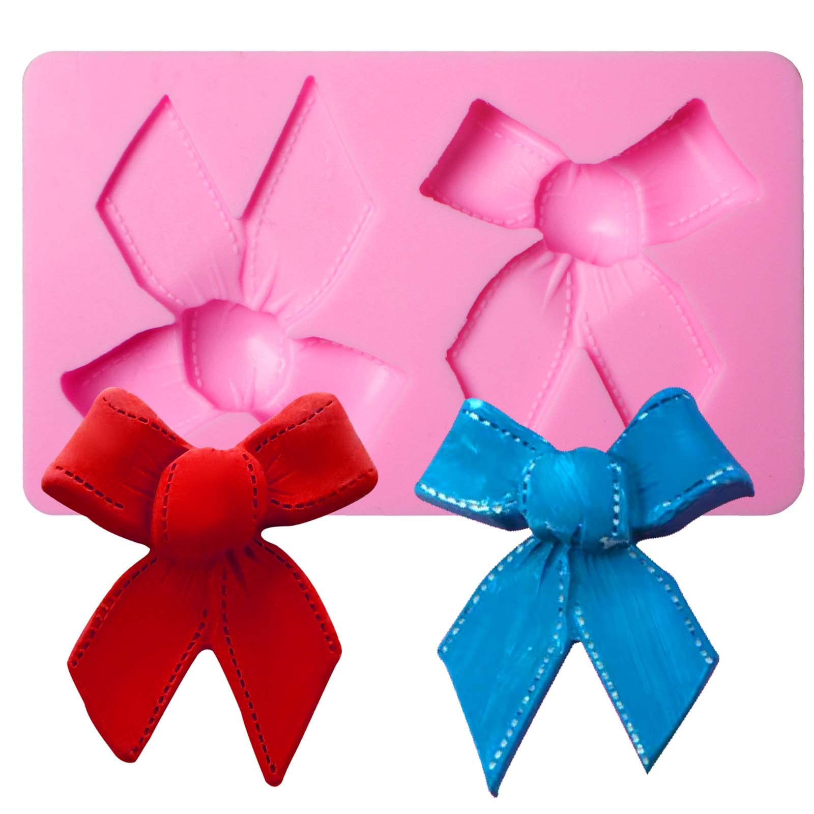 Muyulin Large Silicone Bow Molds Fondan, Bows Clay Mold For Wreath Cake Decoration, Cupcake Toppers, Gum Paste, Resin, Clay, Wax