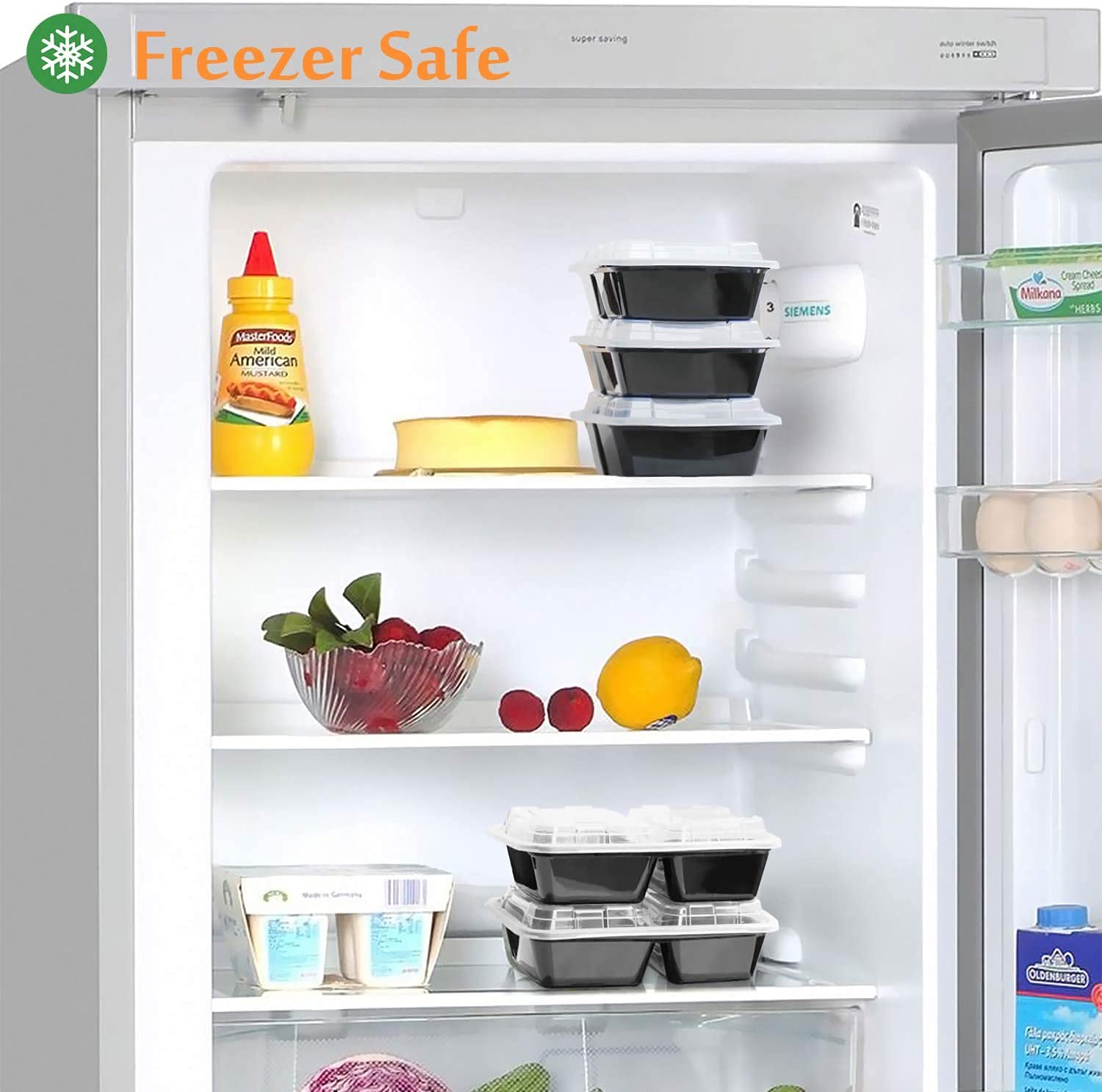 Enther Meal Prep Containers [20 Pack] 2 Compartment With Lids, Food Storage Bento Box | Bpa Free | Stackable | Reusable Lunch Bo