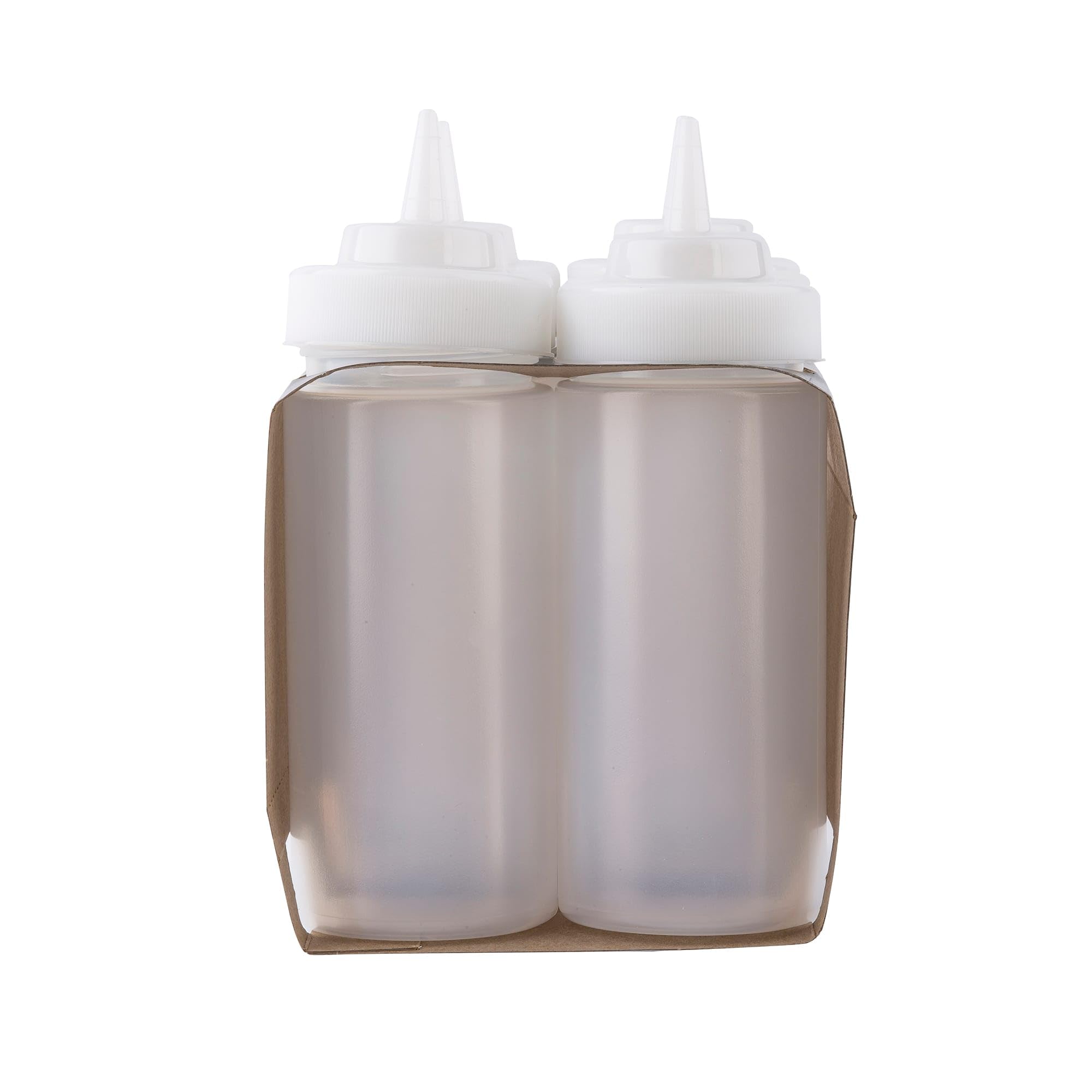 Tablecraft C11663C White 16 Oz. Wide Squeeze Dispenser - 6 / Pk