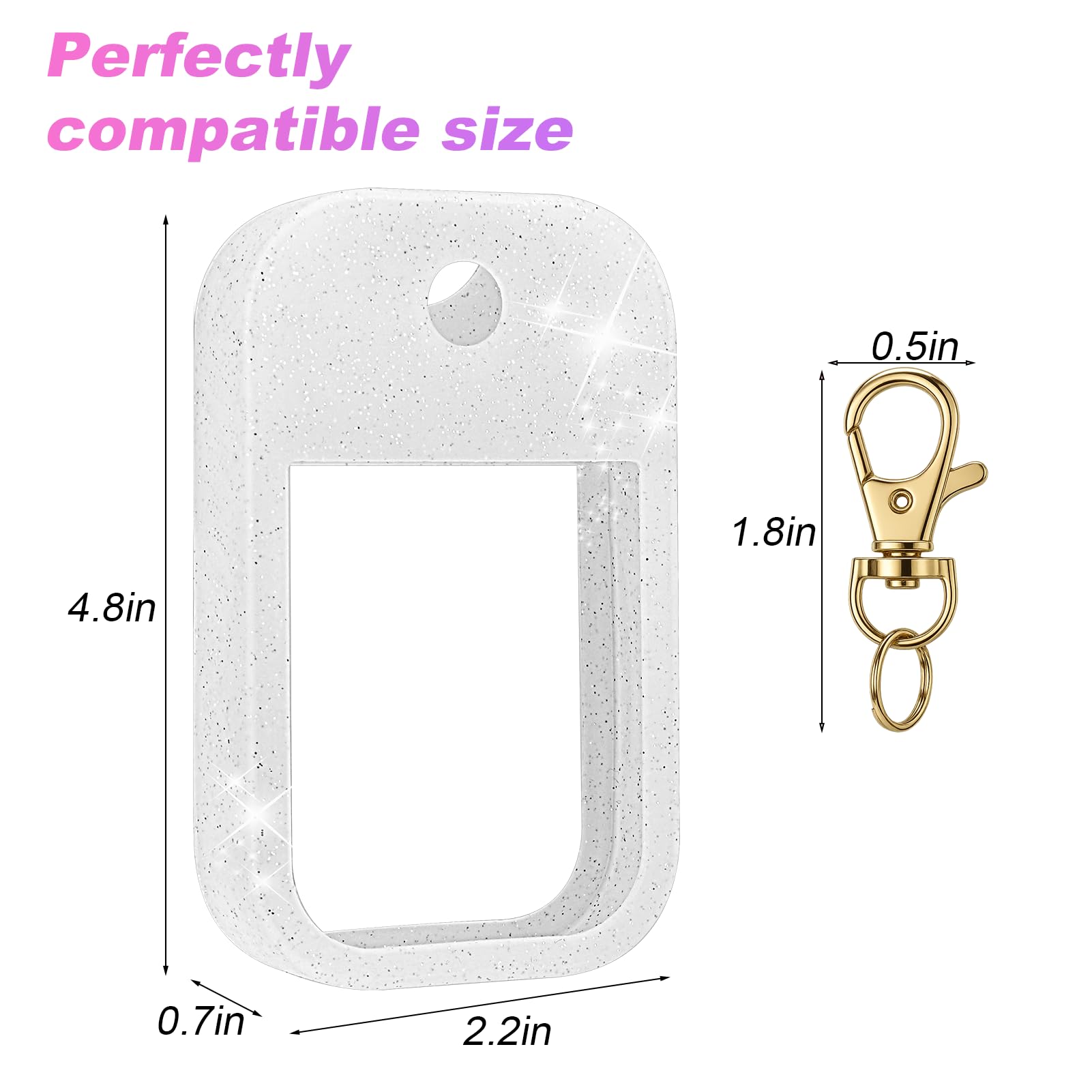 Aiersa Hand Sanitizer Spray Glitter Case Compatible With Touchland, Silicone Hand Sanitizer Case Holder With Keychain For Touch