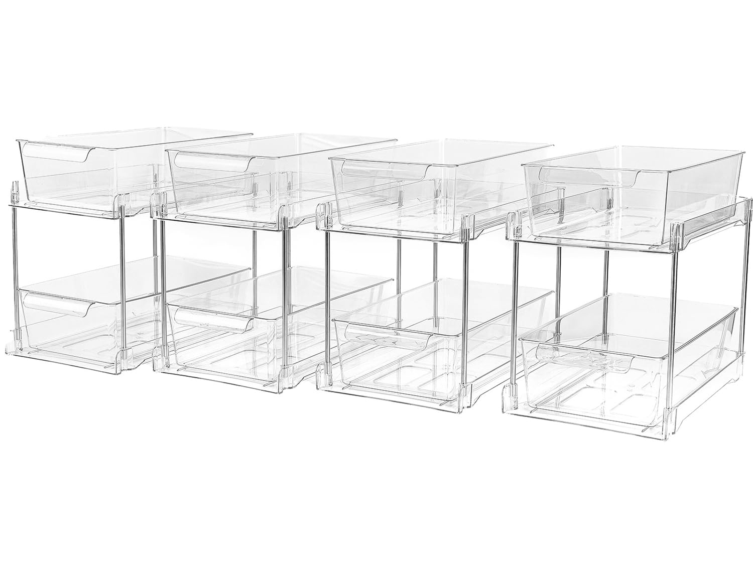 Zero Zoo Bathroom Storage Organizer, Clear Under Sink Organizers Kitchen Vanity Counter Storage Container, Medicine Cabinet Draw