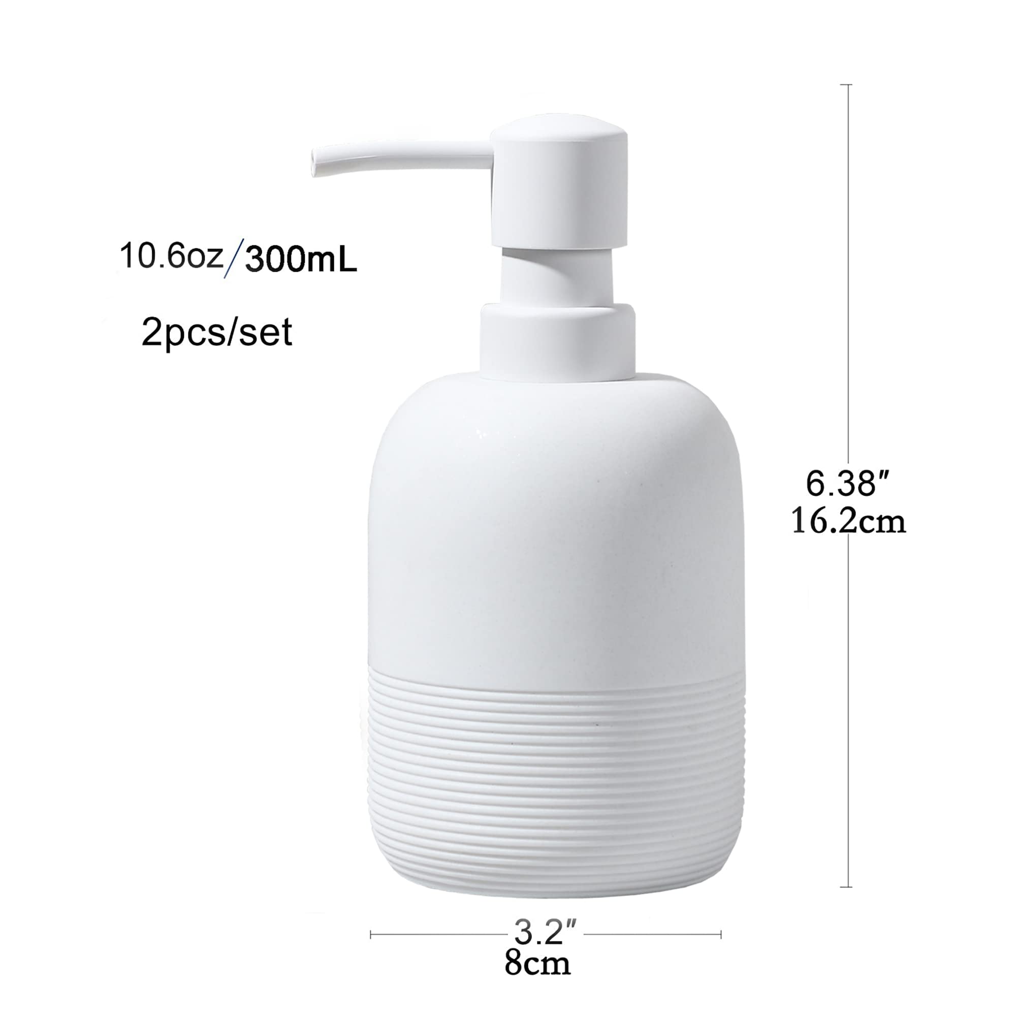 Galdal White Soap Lotion Dispenser With A Spare Pump,Liquid Hand Soap Dispenser Sets For Bathroom Countertop,2Pcs/Set Soap Dispe
